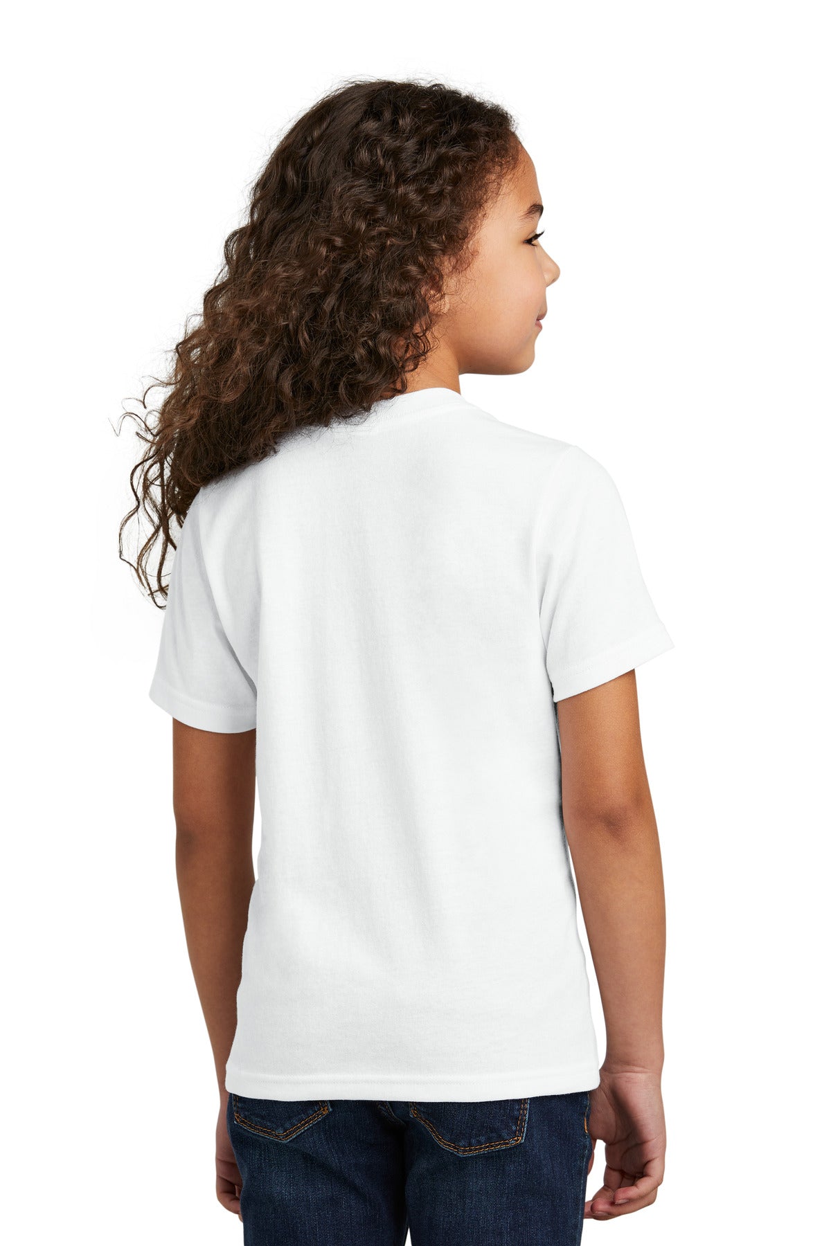 Custom Embroidered Port & Company Youth Tri-Blend Tee PC330Y,White