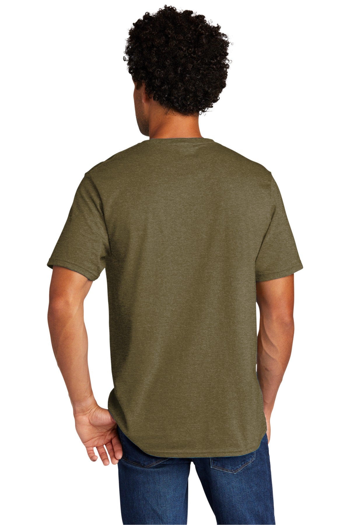 Custom Embroidered Port & Company Tri-Blend Tee. PC330,Coyote Brown Heather
