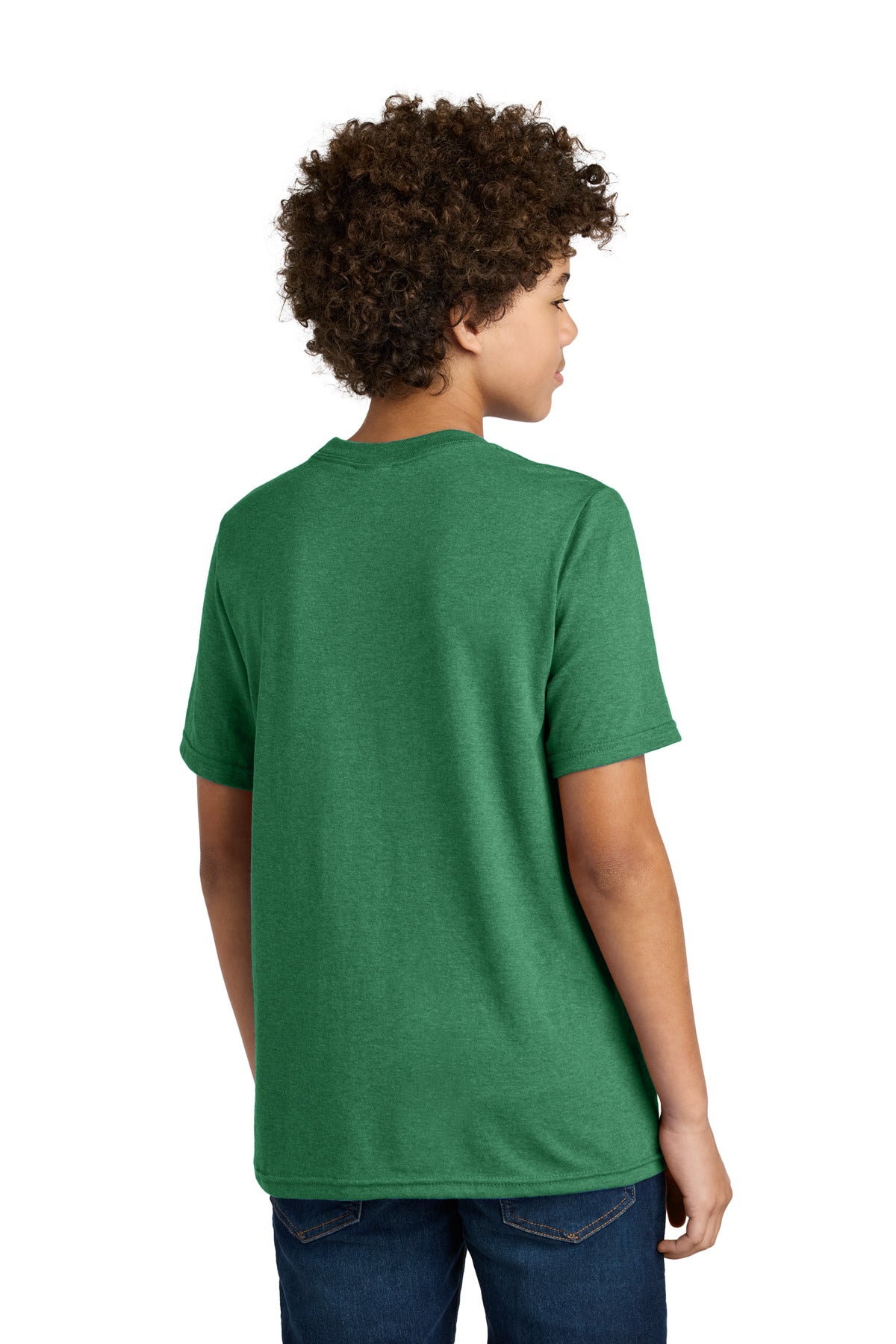 Custom Embroidered Port & Company Youth CVC Tee PC340Y,Athletic Kelly Green Heather