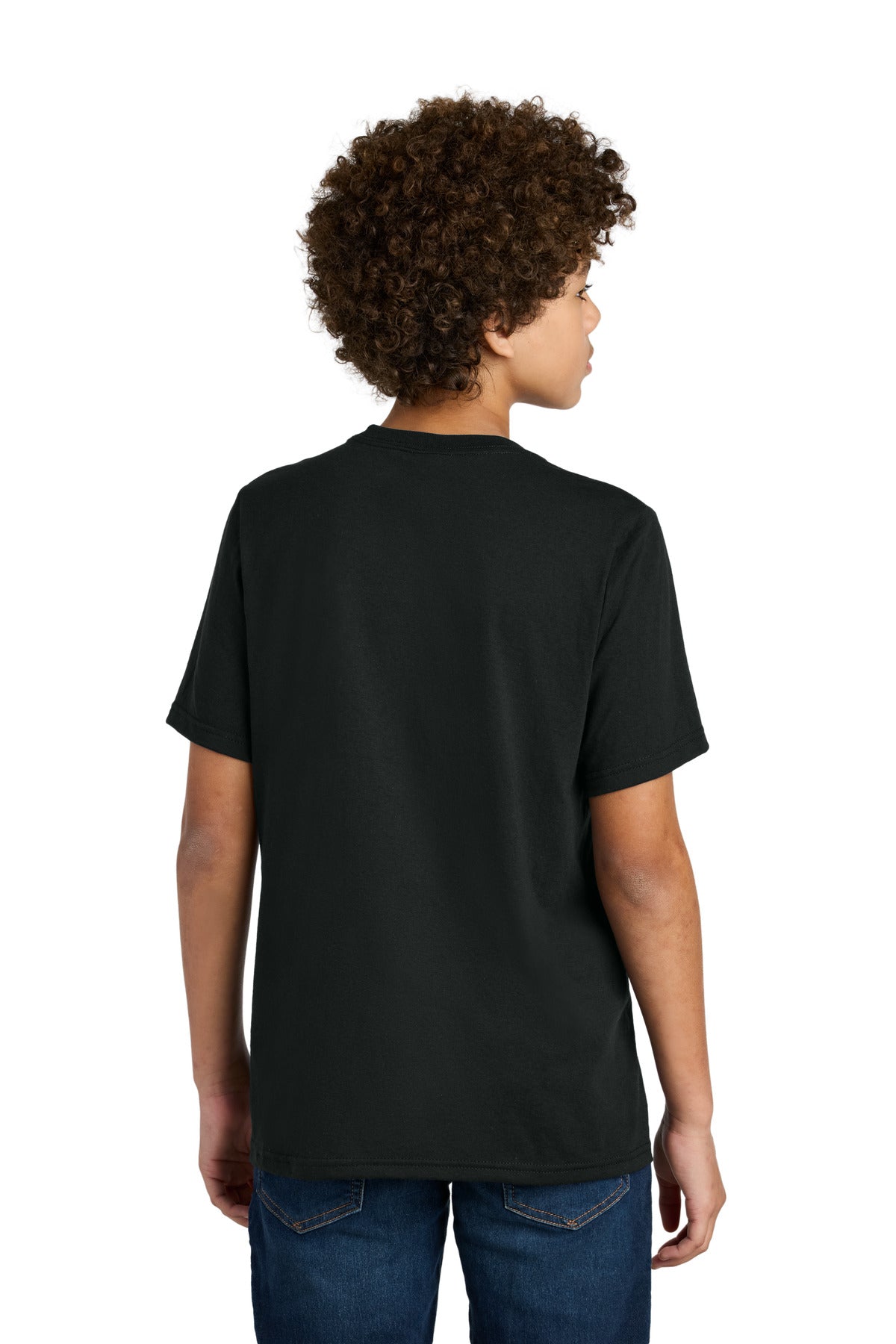 Custom Embroidered Port & Company Youth CVC Tee PC340Y,Black