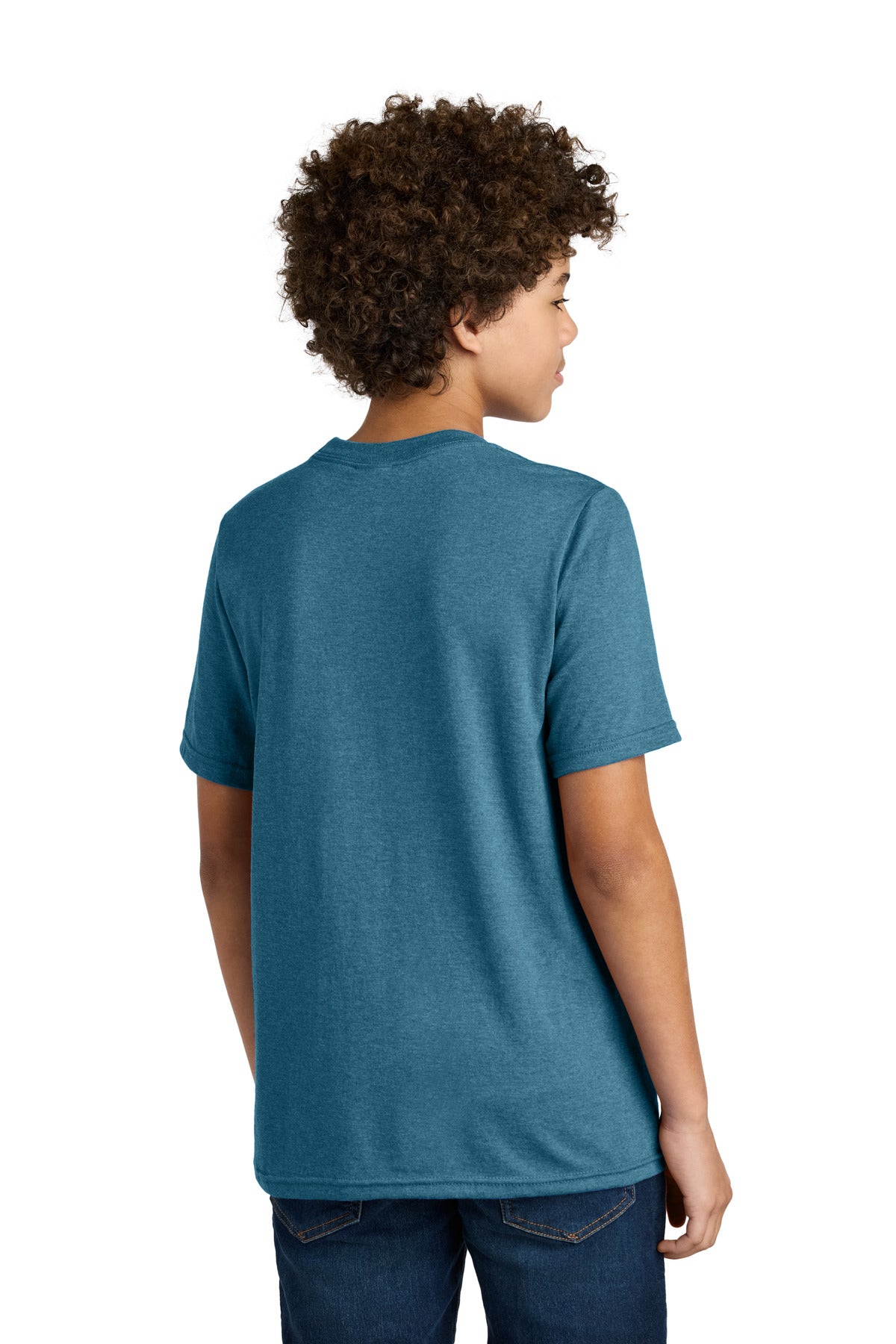 Custom Embroidered Port & Company Youth CVC Tee PC340Y,Mountain Blue Heather