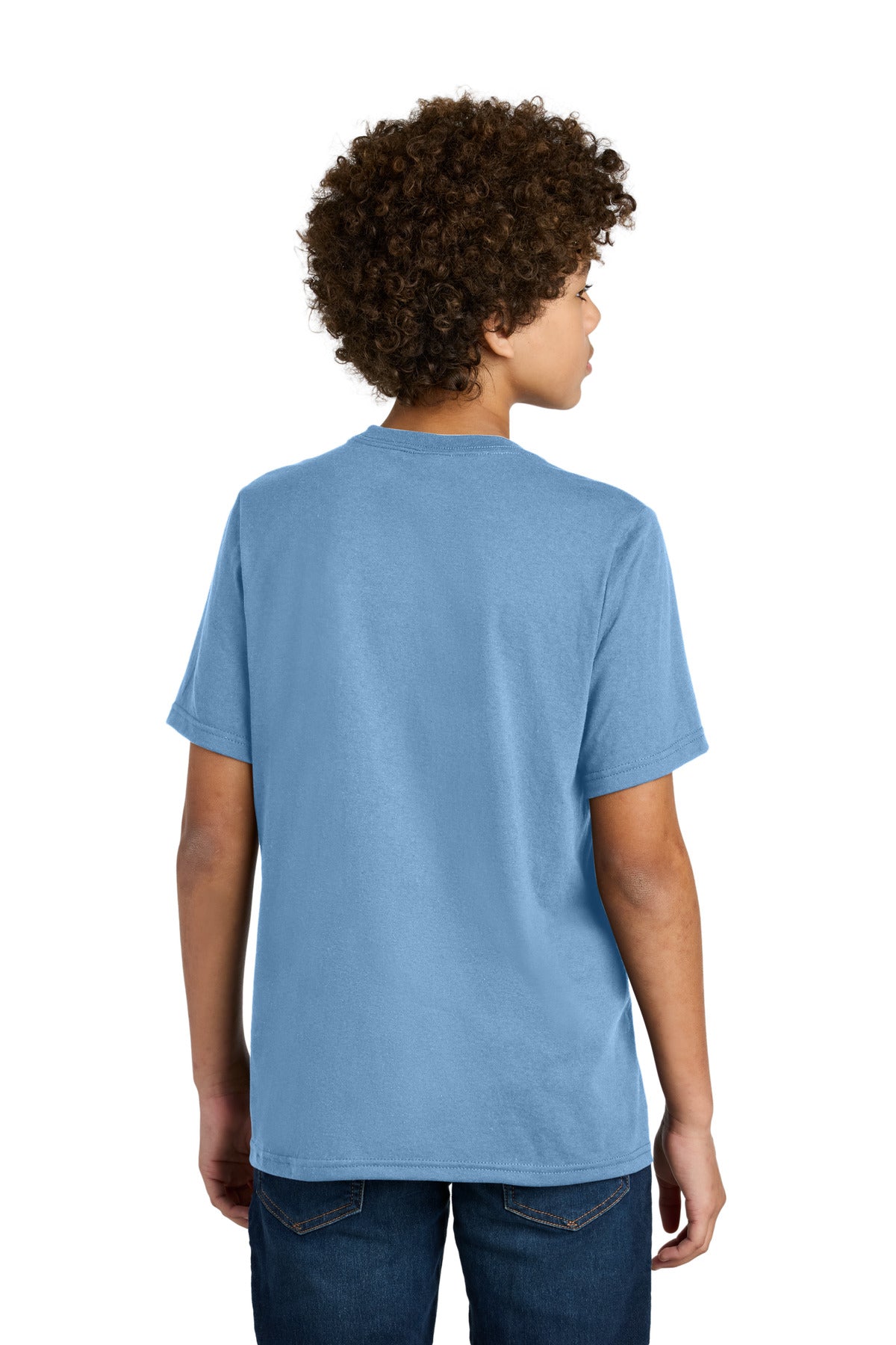 Custom Embroidered Port & Company Youth CVC Tee PC340Y,Tundra Blue