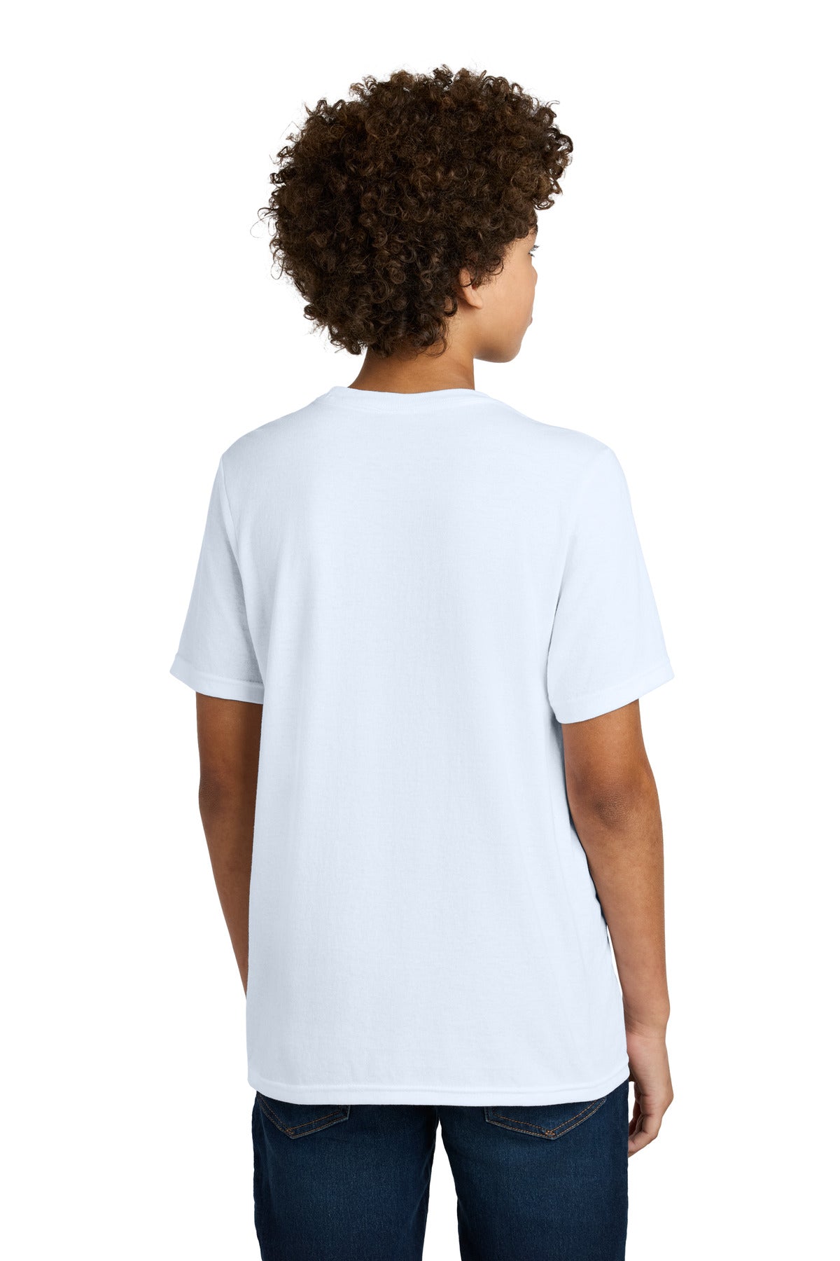 Custom Embroidered Port & Company Youth CVC Tee PC340Y,White