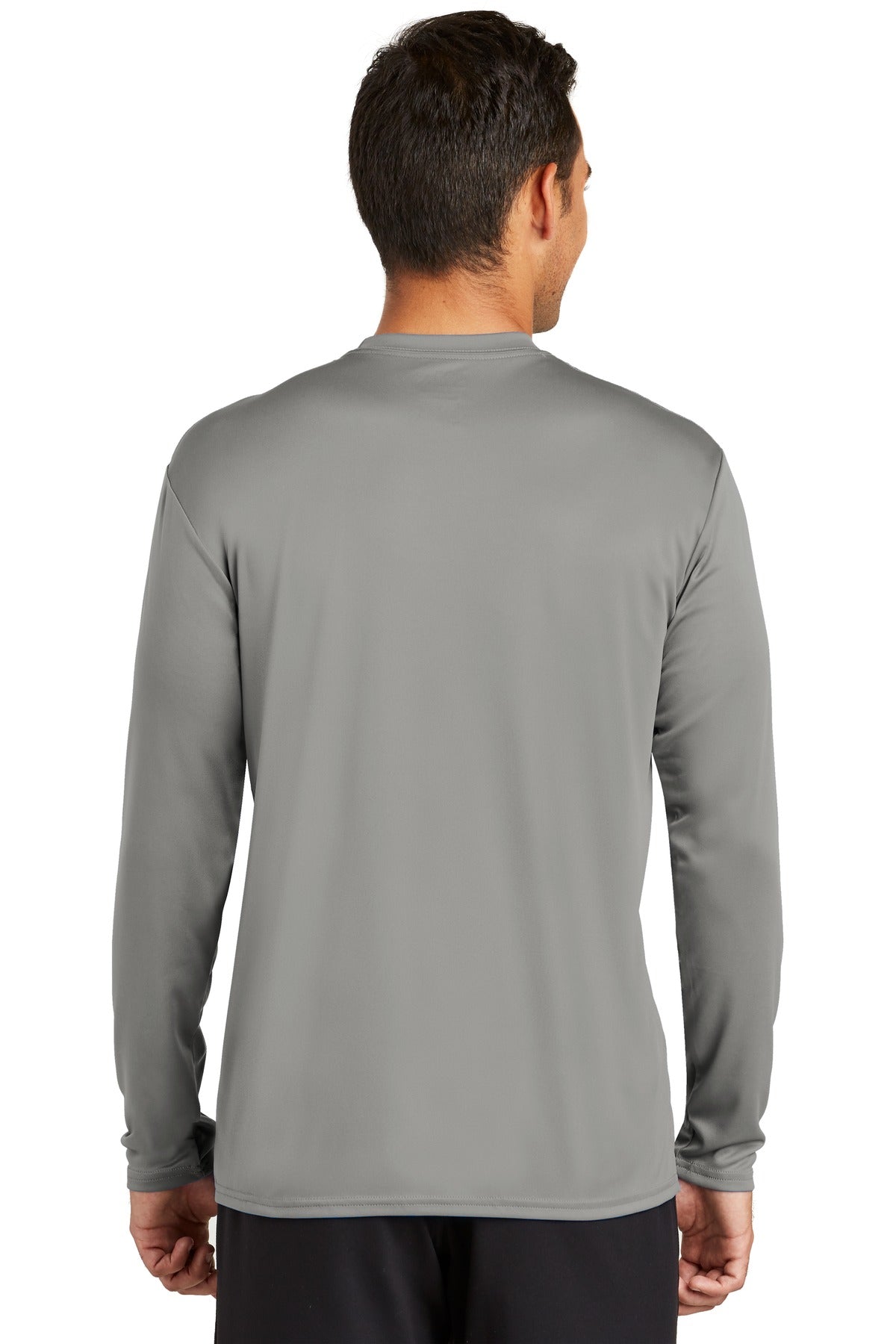 Custom Embroidered Port & Company Long Sleeve Performance Tee. PC380LS,Grey Concrete