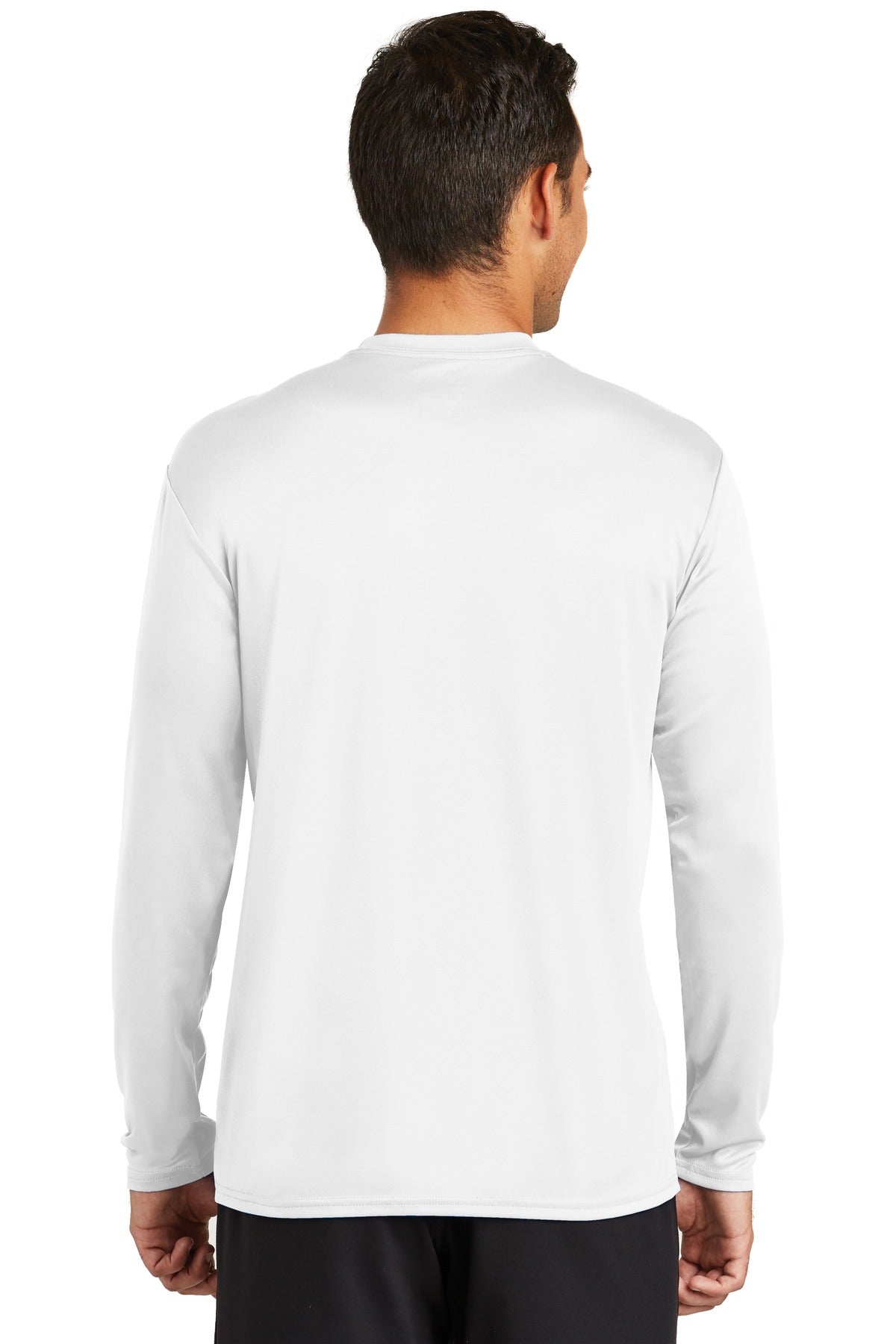 Custom Embroidered Port & Company Long Sleeve Performance Tee. PC380LS,White