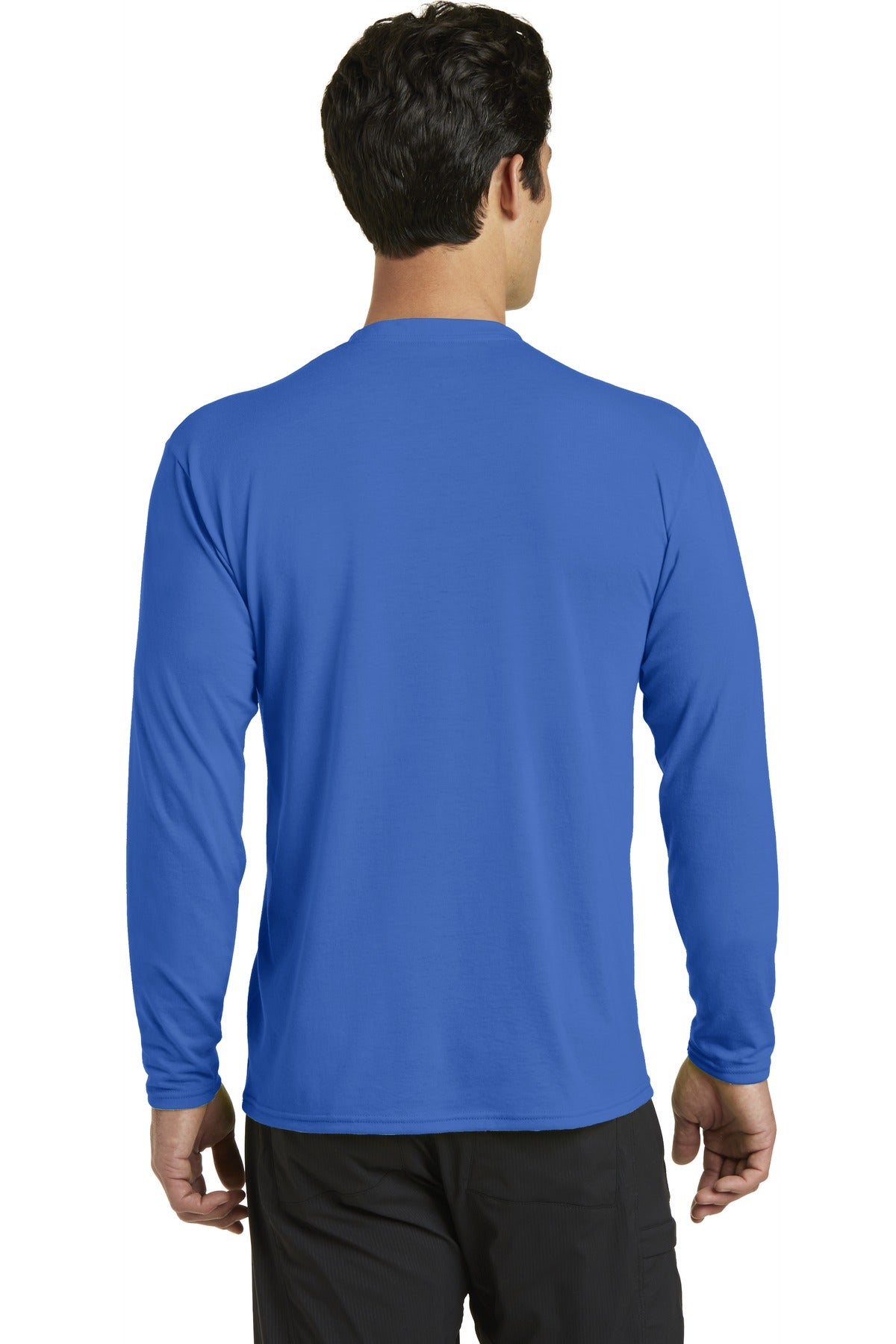 Custom Embroidered Port & Company Long Sleeve Performance Blend Tee. PC381LS,True Royal
