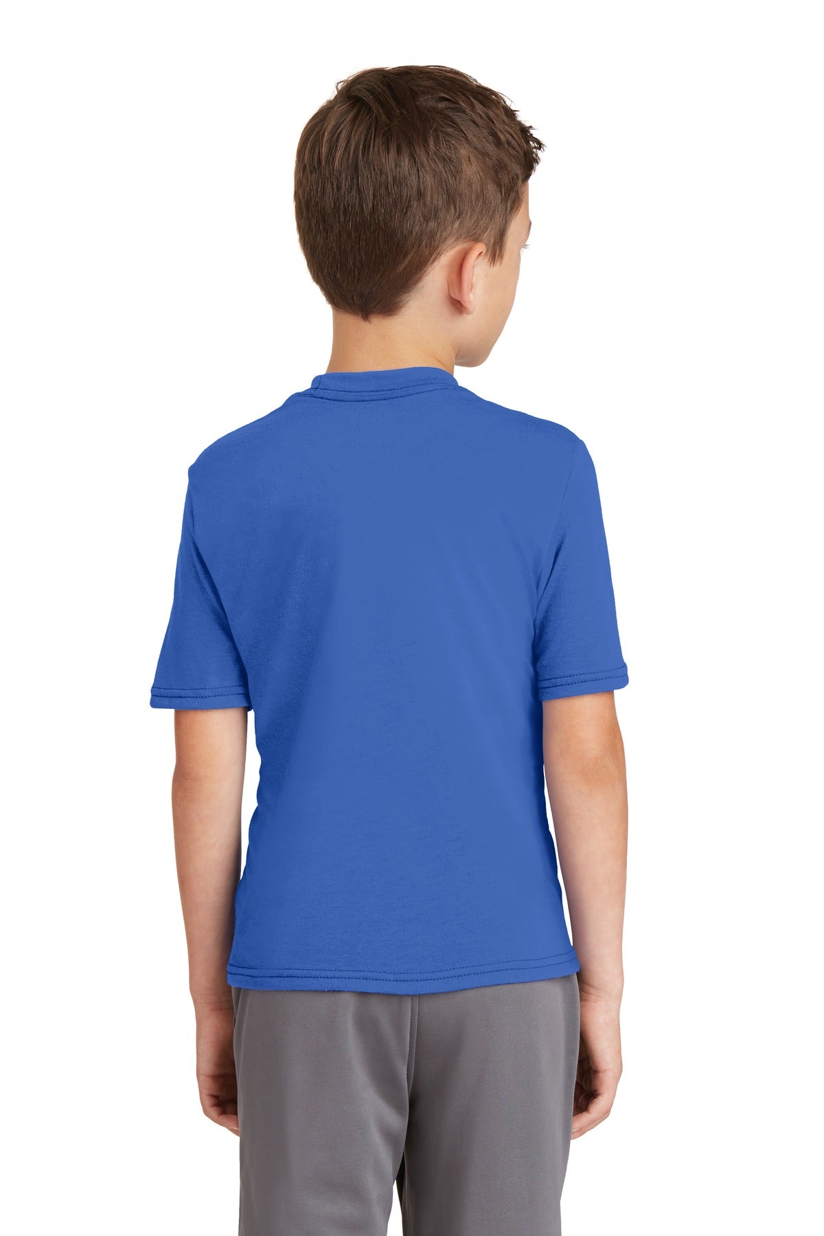 Custom Embroidered Port & Company Youth Performance Blend Tee. PC381Y,True Royal