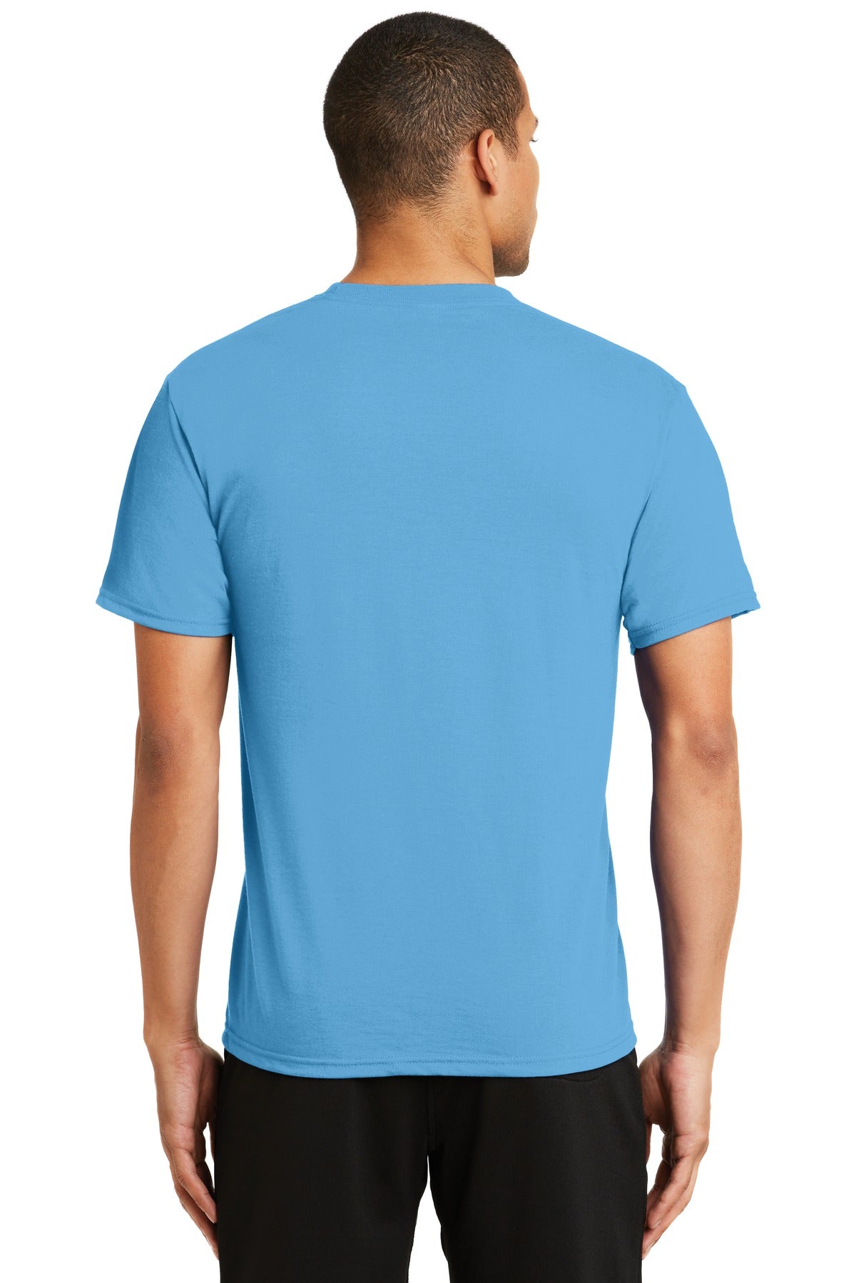 Custom Embroidered Port & Company Performance Blend Tee. PC381,Aquatic Blue