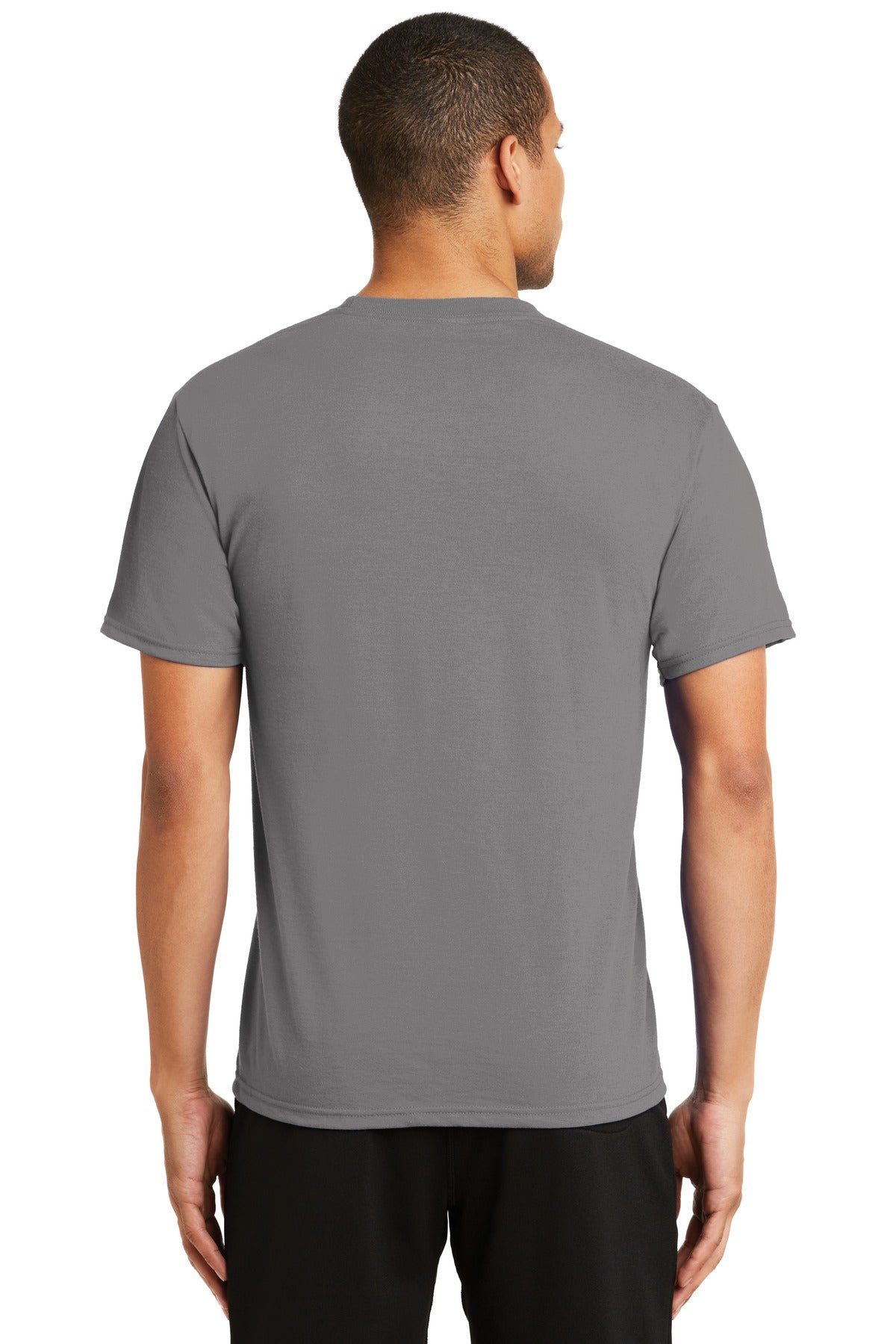 Custom Embroidered Port & Company Performance Blend Tee. PC381,Medium Grey