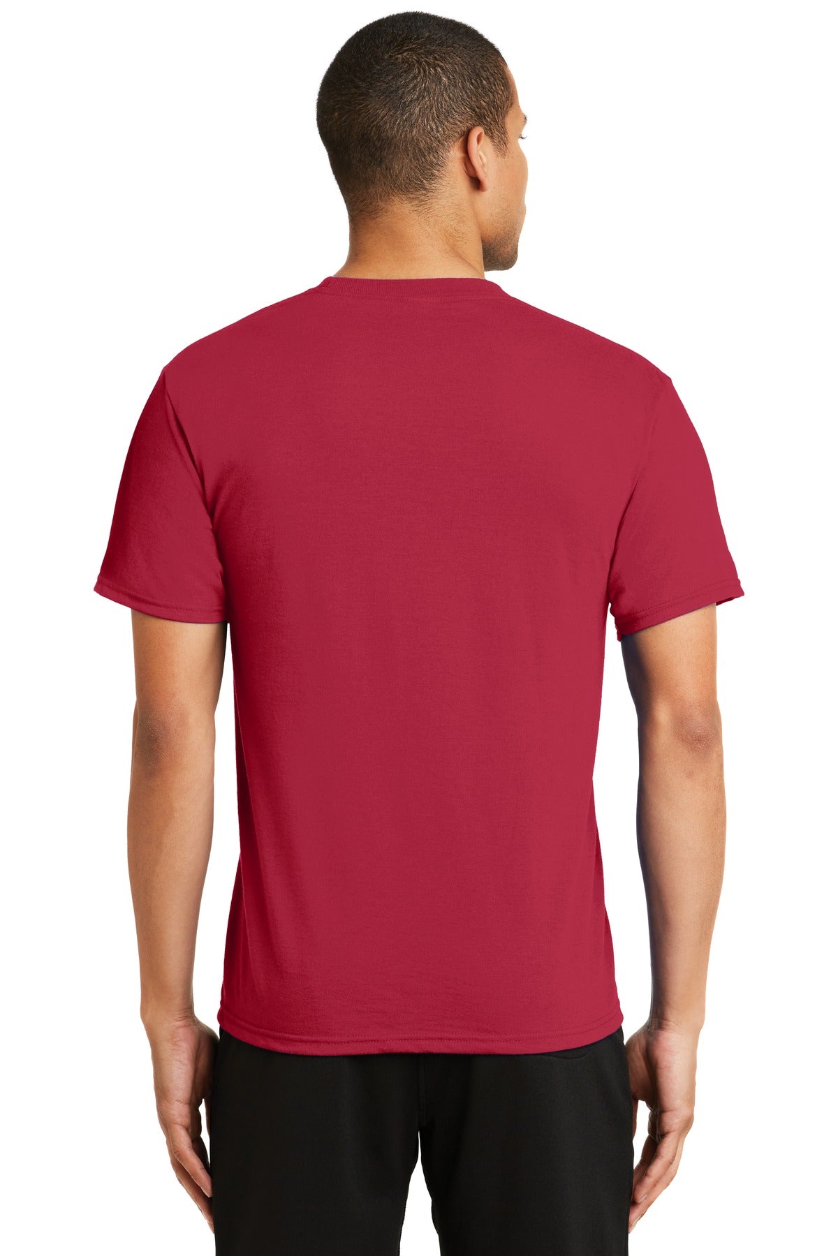 Custom Embroidered Port & Company Performance Blend Tee. PC381,Red