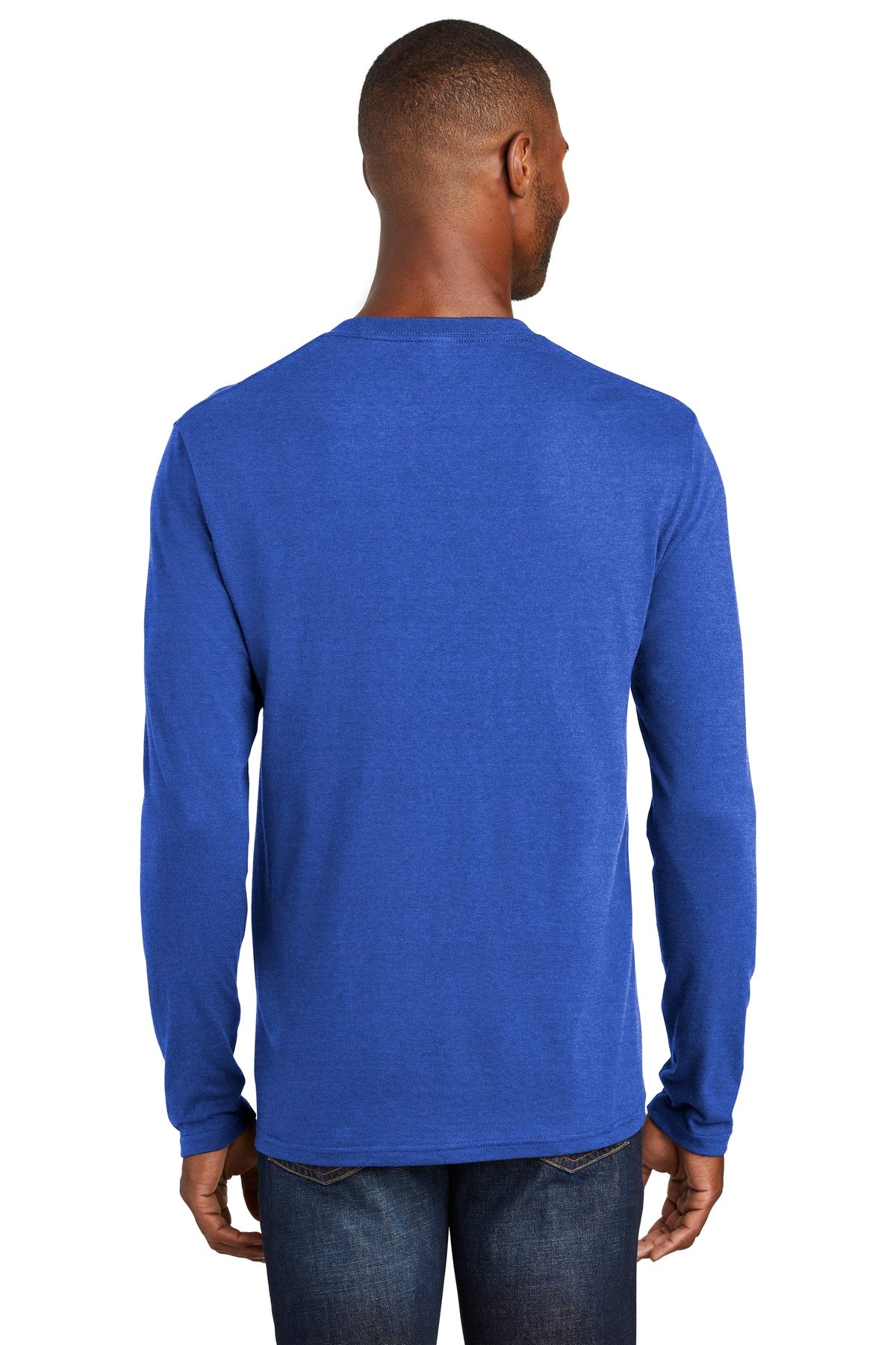 Custom Embroidered Port & Company Long Sleeve Fan Favorite Blend Tee. PC455LS,True Royal Heather