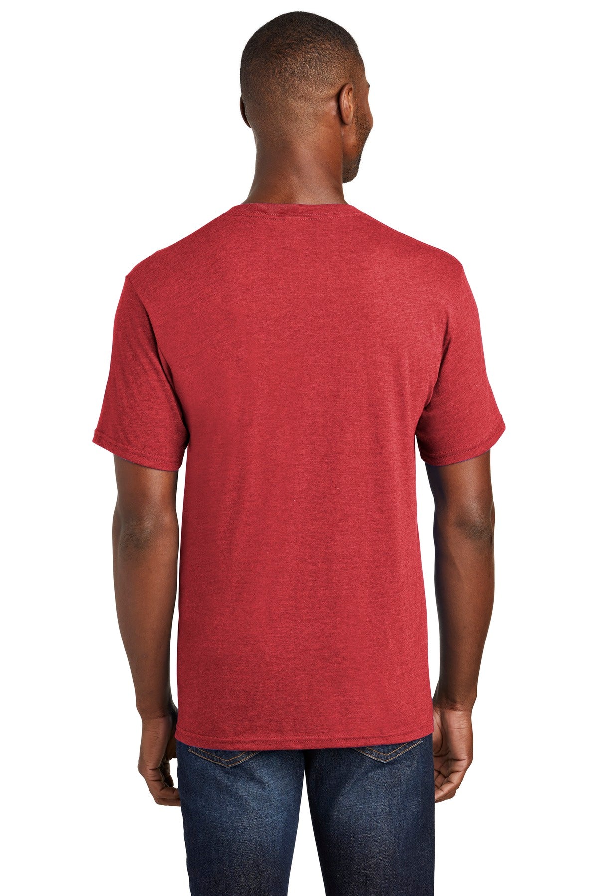 Custom Embroidered Port & Company Fan Favorite Blend Tee. PC455,Team Cardinal Heather