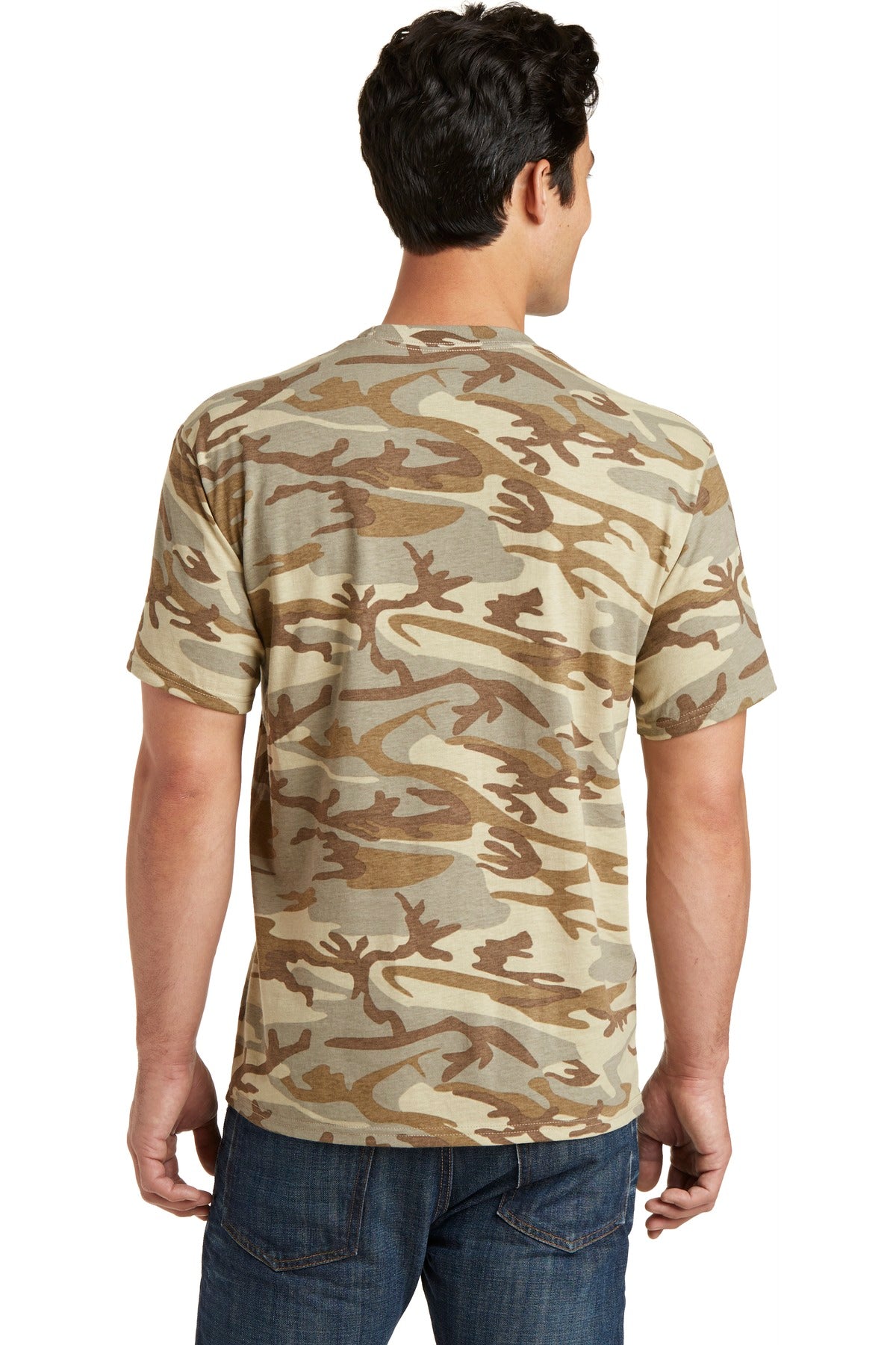 Custom Embroidered Port & Company Core Cotton Camo Tee. PC54C,Desert Camo