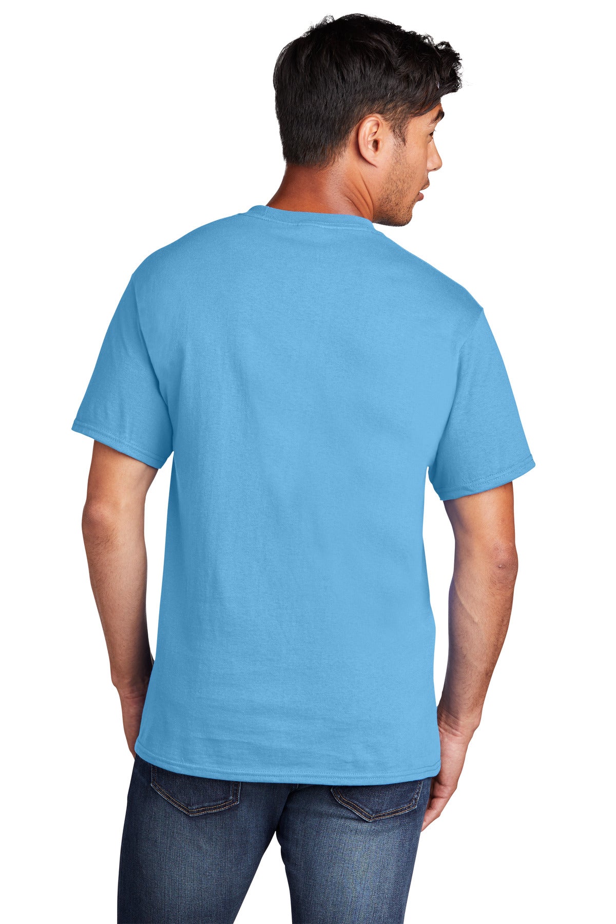 Custom Embroidered Port & Company Core Cotton DTG Tee PC54DTG,Aquatic Blue