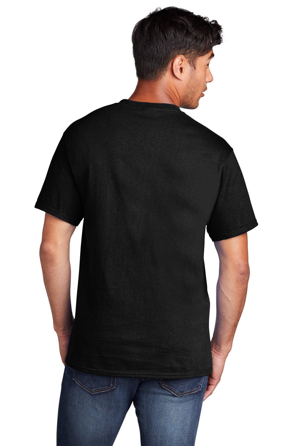 Custom Embroidered Port & Company Core Cotton DTG Tee PC54DTG,Jet Black