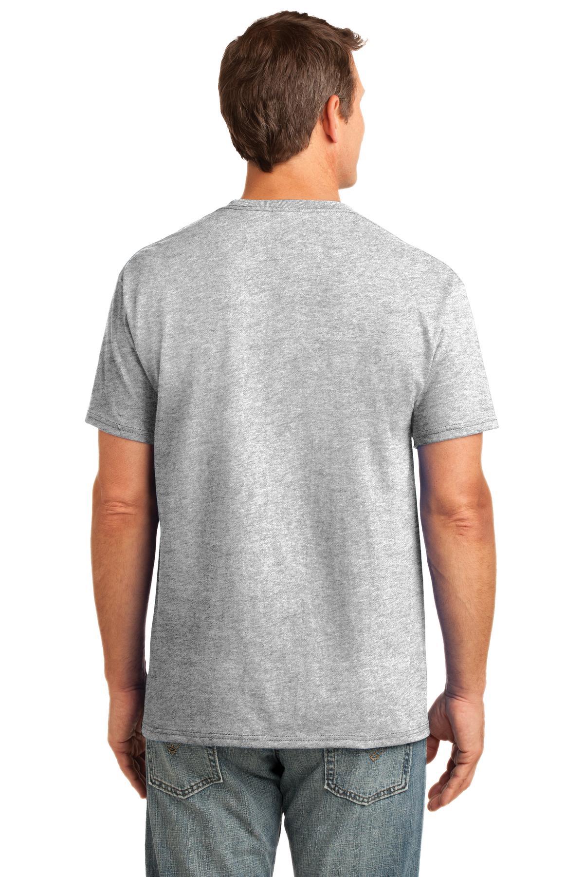 Custom Embroidered Port & Company Core Cotton Pocket Tee. PC54P,Ash