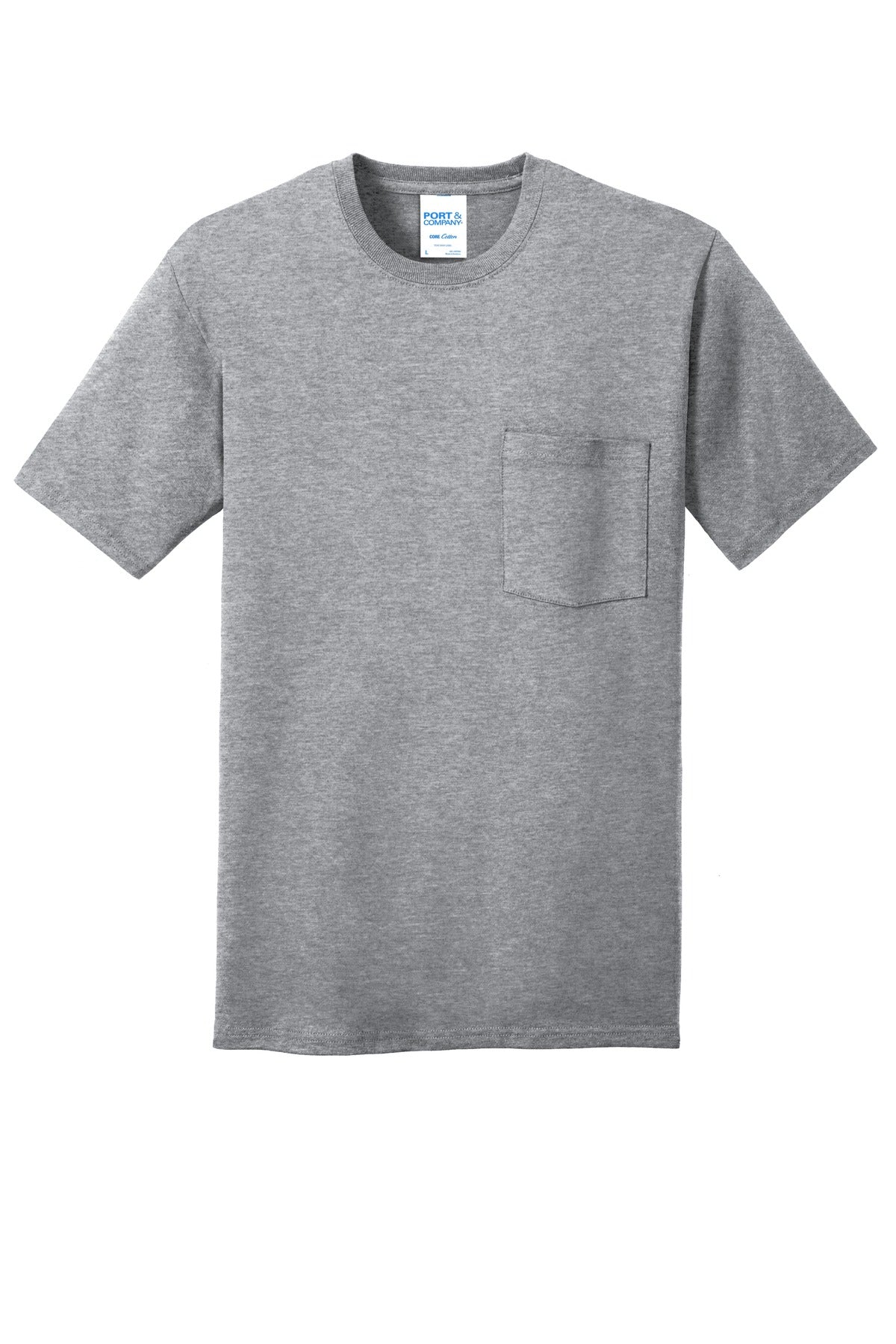 Port & Company Core Cotton Pocket Tee. PC54P