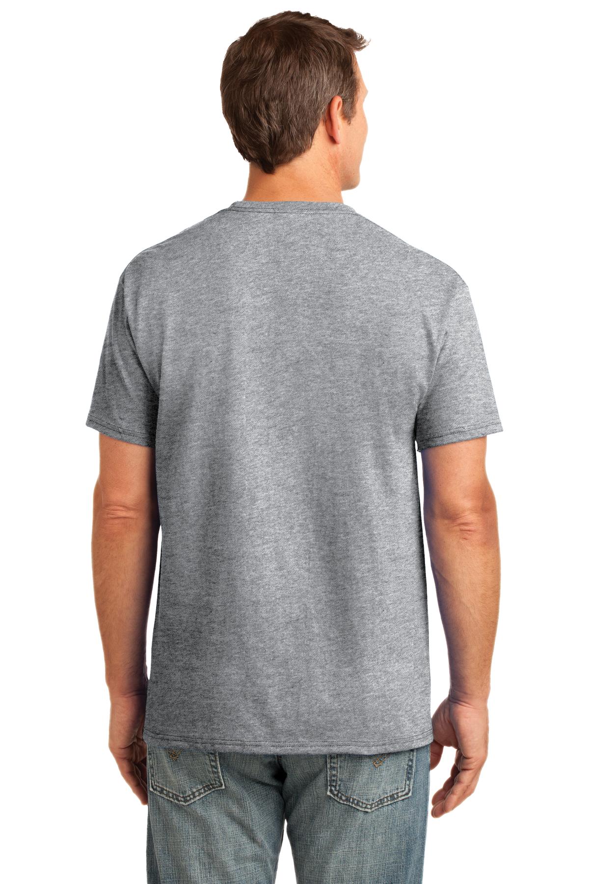 Custom Embroidered Port & Company Core Cotton Pocket Tee. PC54P,Athletic Heather