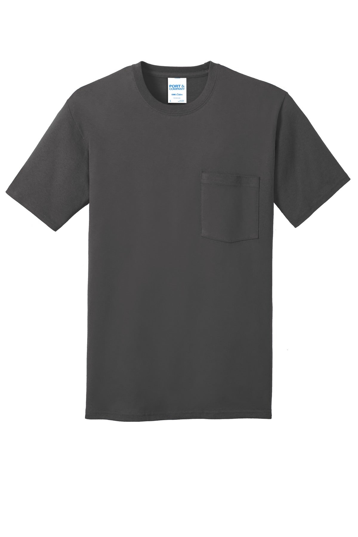 Port & Company Core Cotton Pocket Tee. PC54P