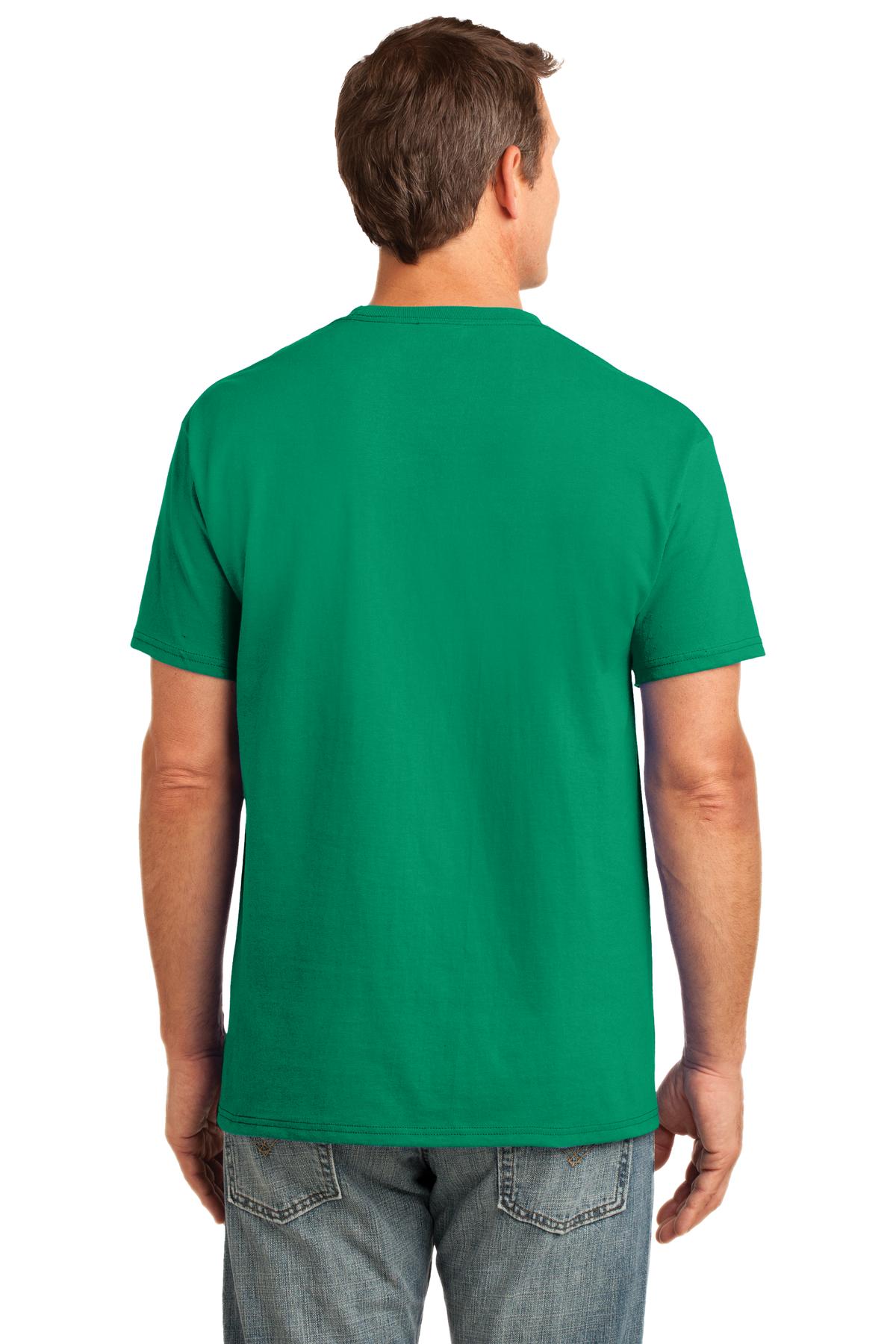Custom Embroidered Port & Company Core Cotton Pocket Tee. PC54P,Kelly