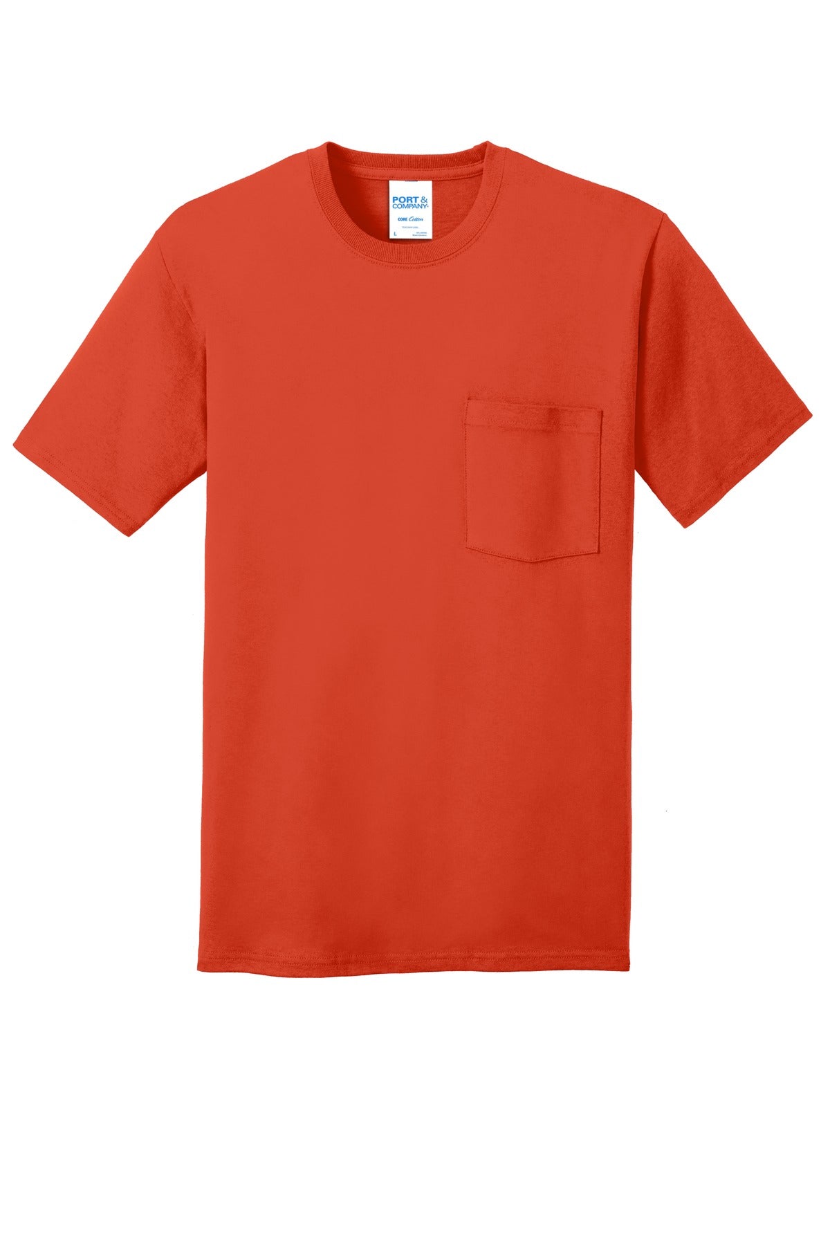 Port & Company Core Cotton Pocket Tee. PC54P