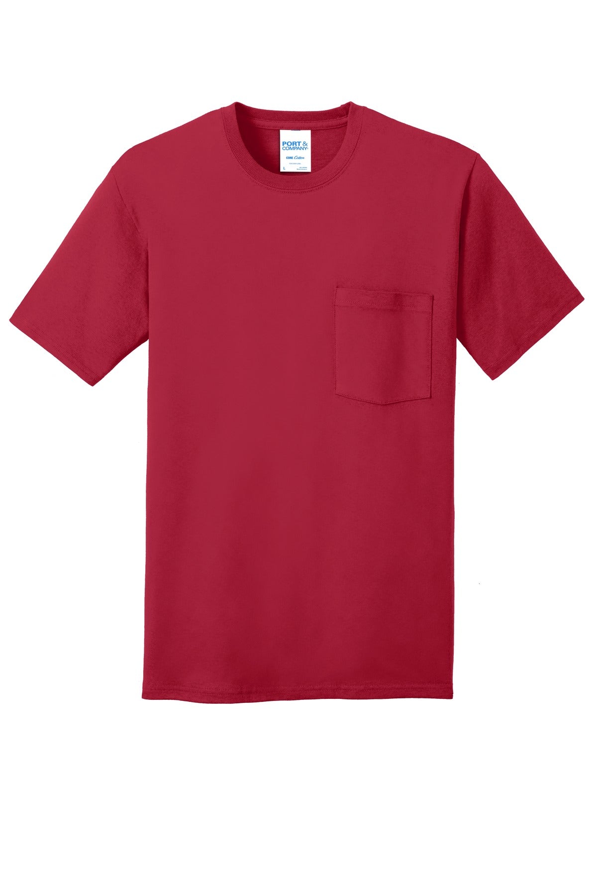 Port & Company Core Cotton Pocket Tee. PC54P