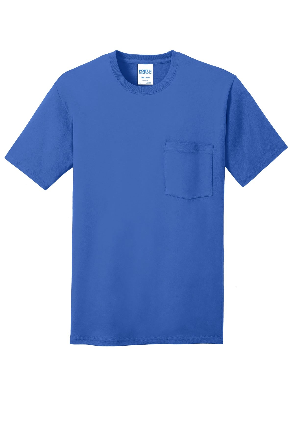 Port & Company Core Cotton Pocket Tee. PC54P