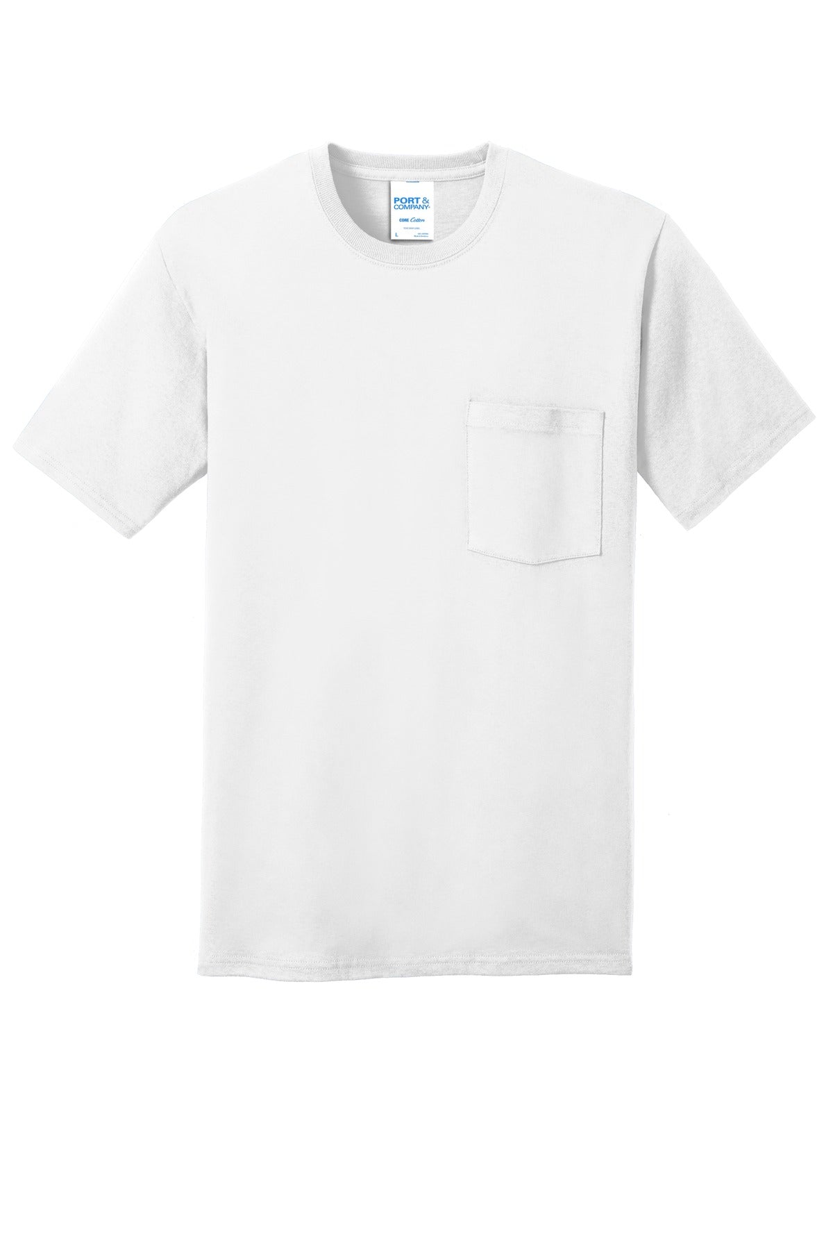 Port & Company Core Cotton Pocket Tee. PC54P
