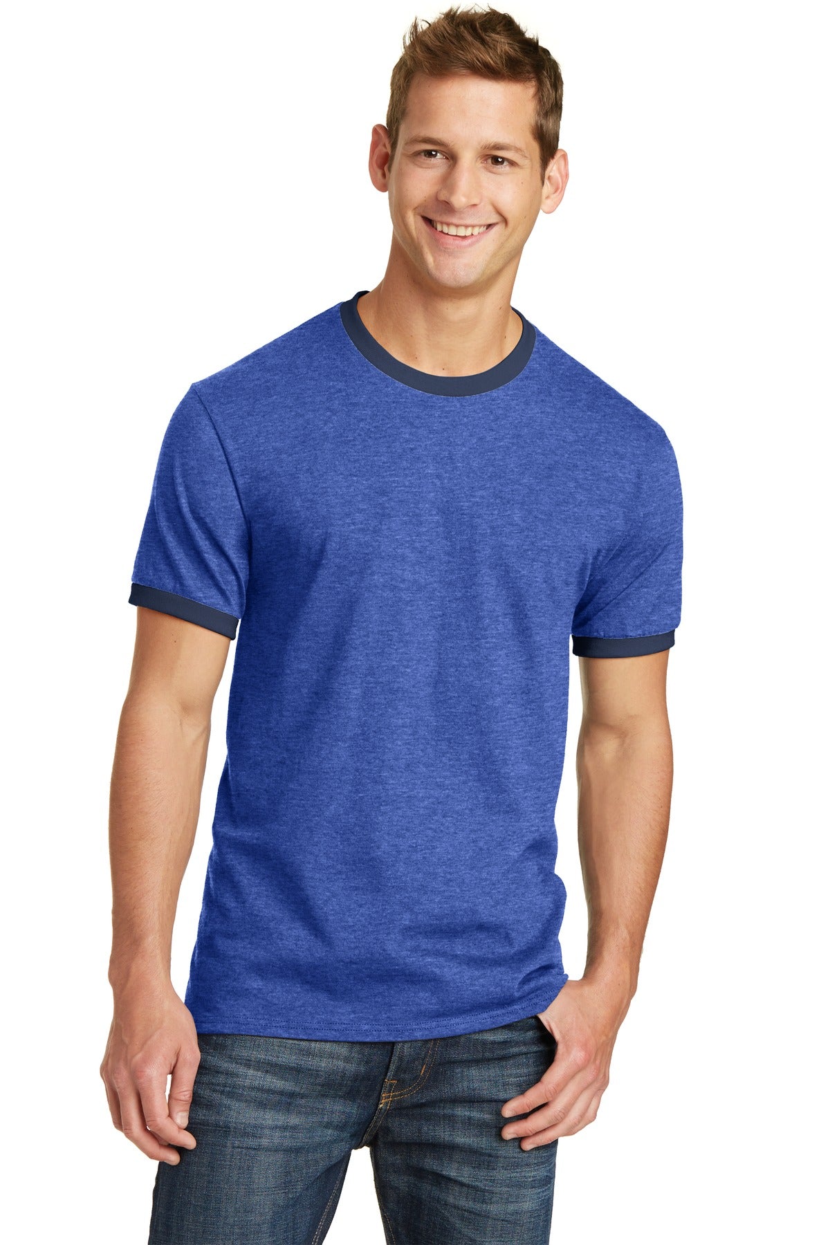 Port & Company Core Cotton Ringer Tee. PC54R