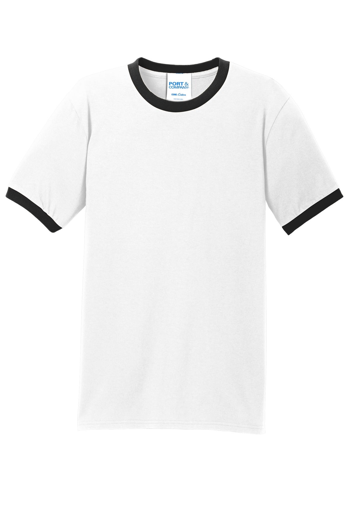 Port & Company Core Cotton Ringer Tee. PC54R
