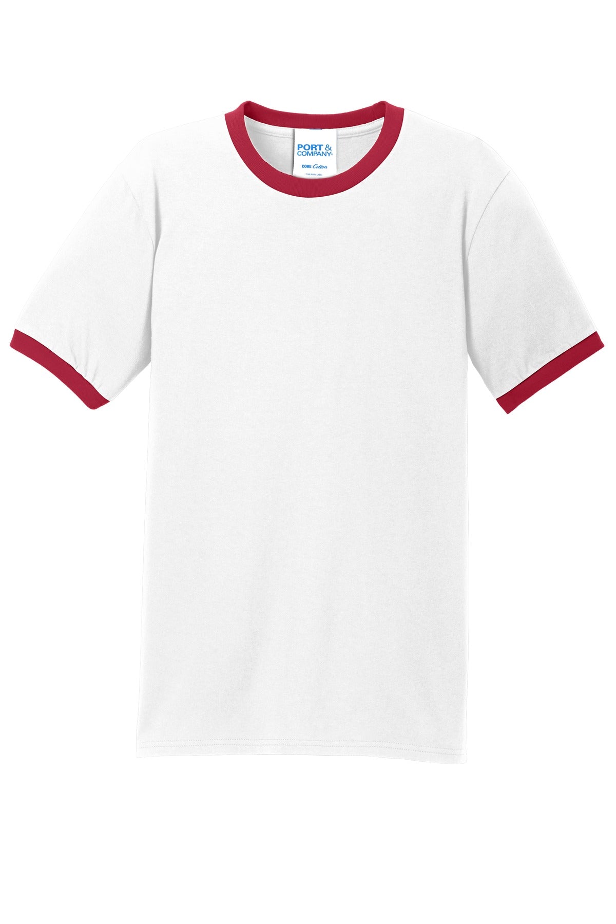 Port & Company Core Cotton Ringer Tee. PC54R