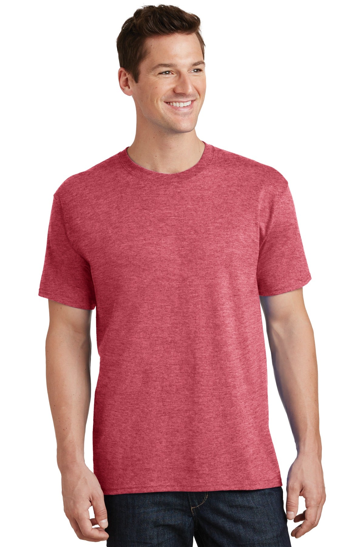 Port & Company Tall Core Cotton Tee PC54T Heather Red