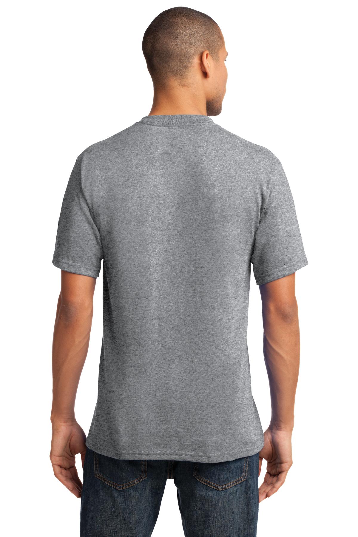 Custom Embroidered Port & Company Core Cotton V-Neck Tee. PC54V,Athletic Heather