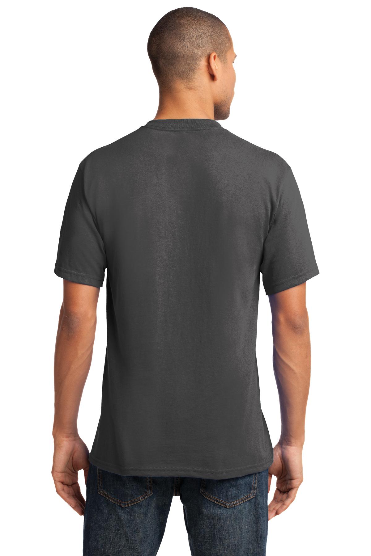 Custom Embroidered Port & Company Core Cotton V-Neck Tee. PC54V,Charcoal