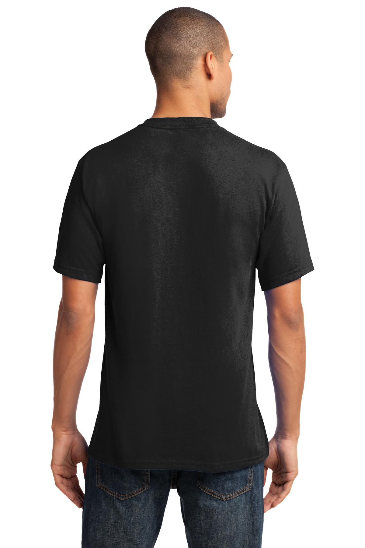 Custom Embroidered Port & Company Core Cotton V-Neck Tee. PC54V,Jet Black