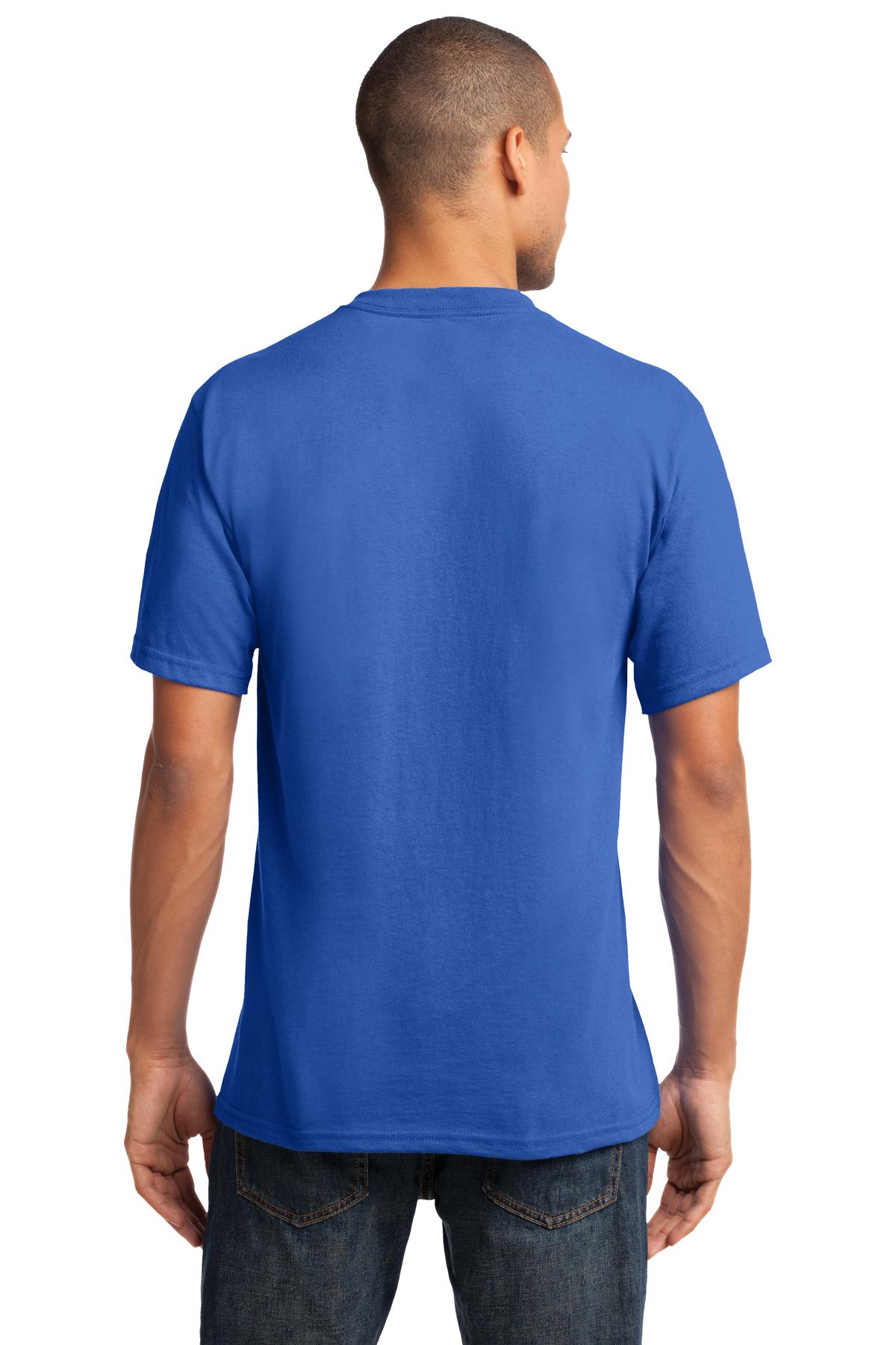 Custom Embroidered Port & Company Core Cotton V-Neck Tee. PC54V,Royal