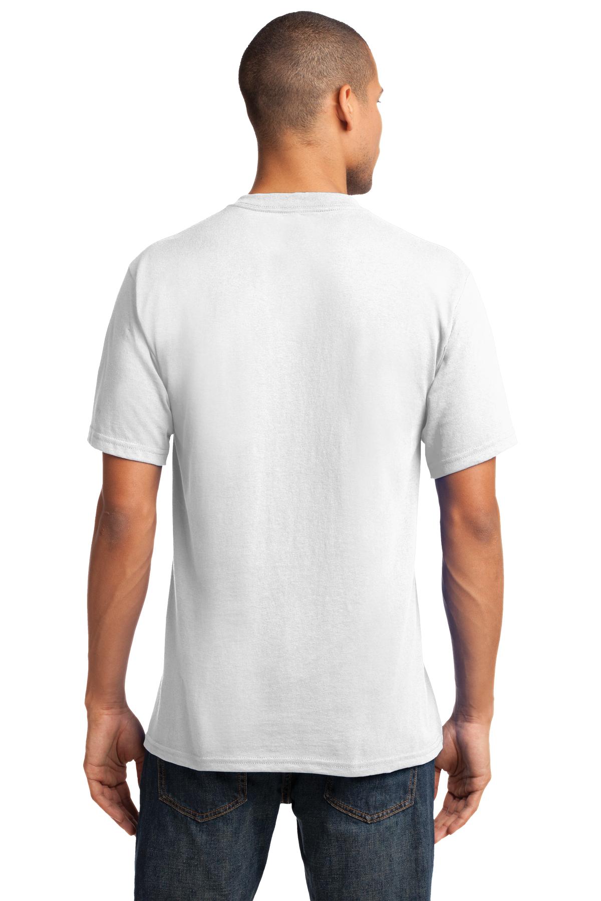 Custom Embroidered Port & Company Core Cotton V-Neck Tee. PC54V,White