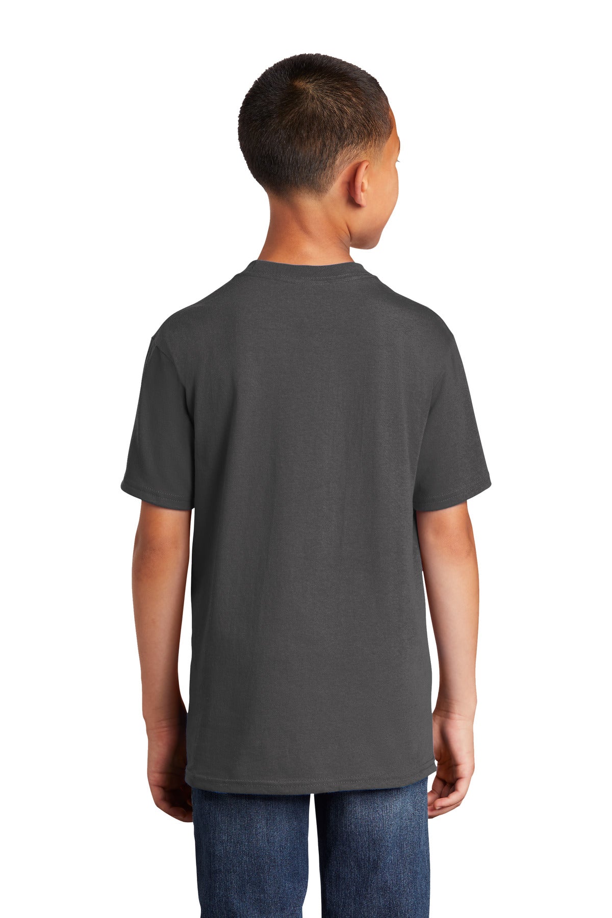Custom Embroidered Port & Company Youth Core Cotton DTG Tee PC54YDTG,Charcoal
