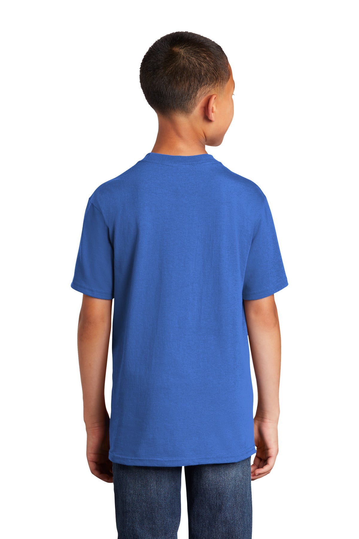 Custom Embroidered Port & Company Youth Core Cotton DTG Tee PC54YDTG,Royal