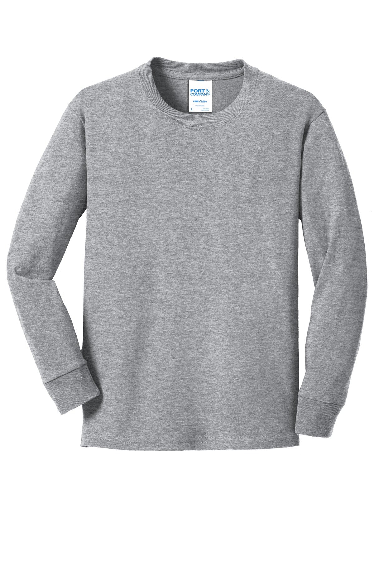 Port & Company Youth Long Sleeve Core Cotton Tee. PC54YLS
