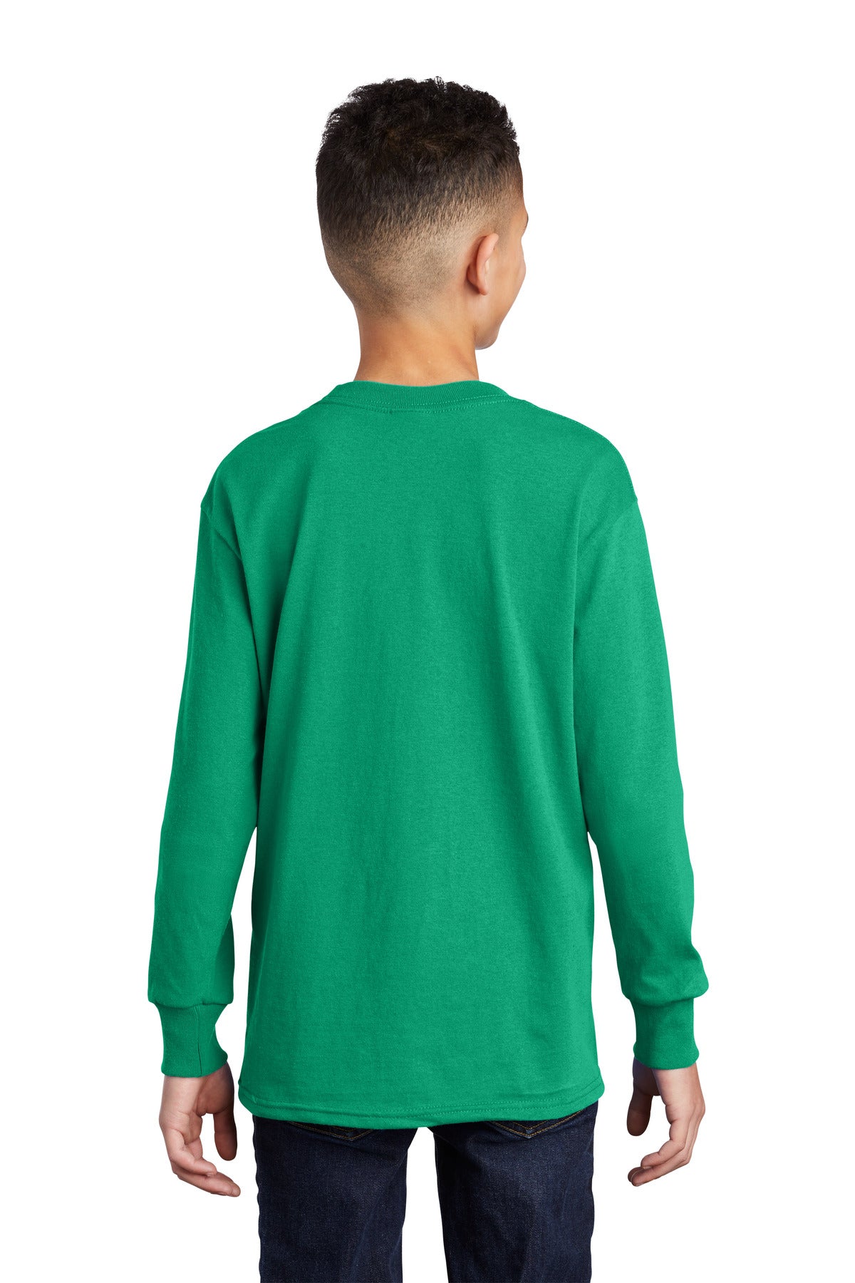 Custom Embroidered Port & Company Youth Long Sleeve Core Cotton Tee. PC54YLS,Kelly