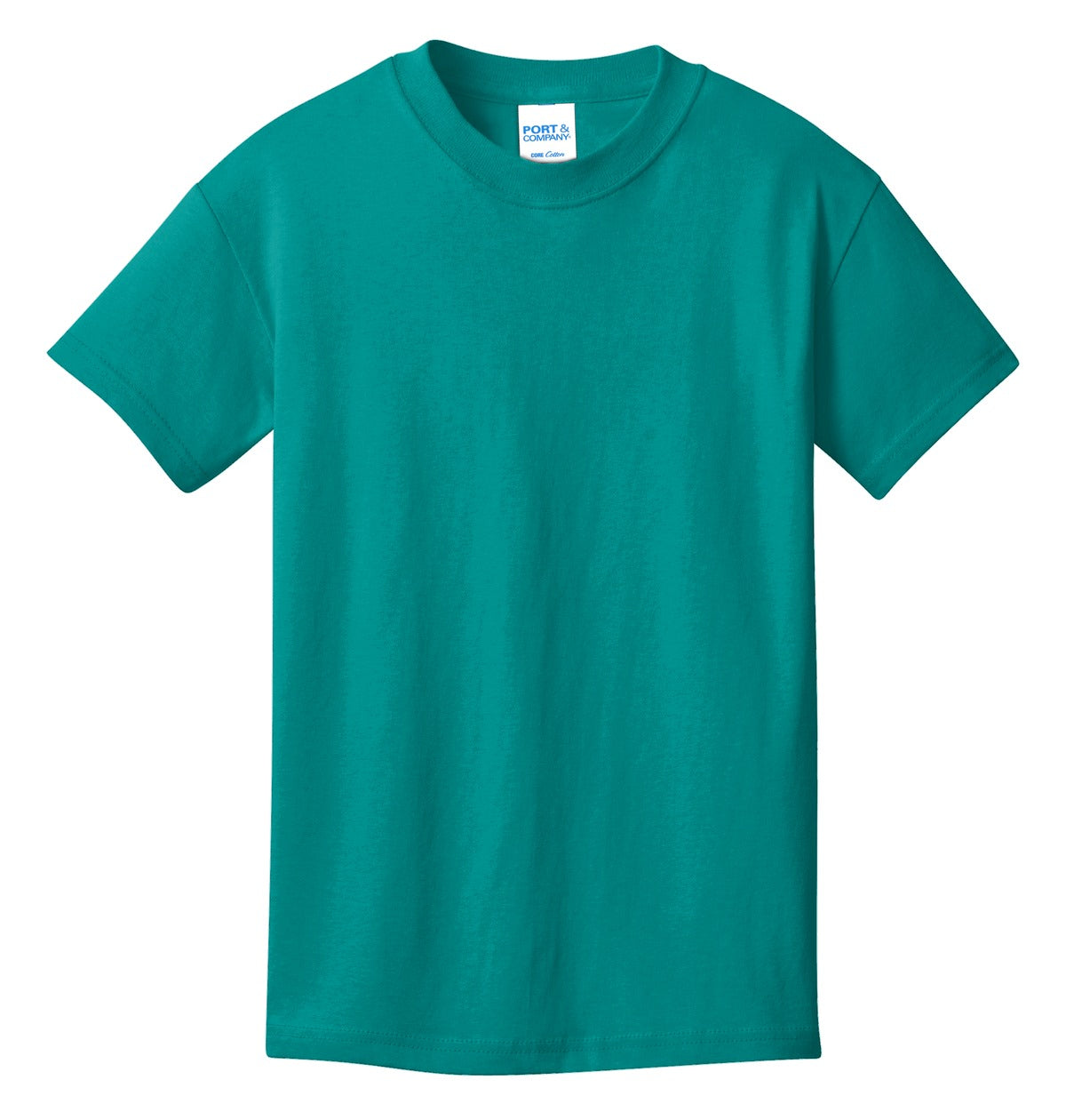 Port & Company - Youth Core Cotton Tee. PC54Y Bright Aqua