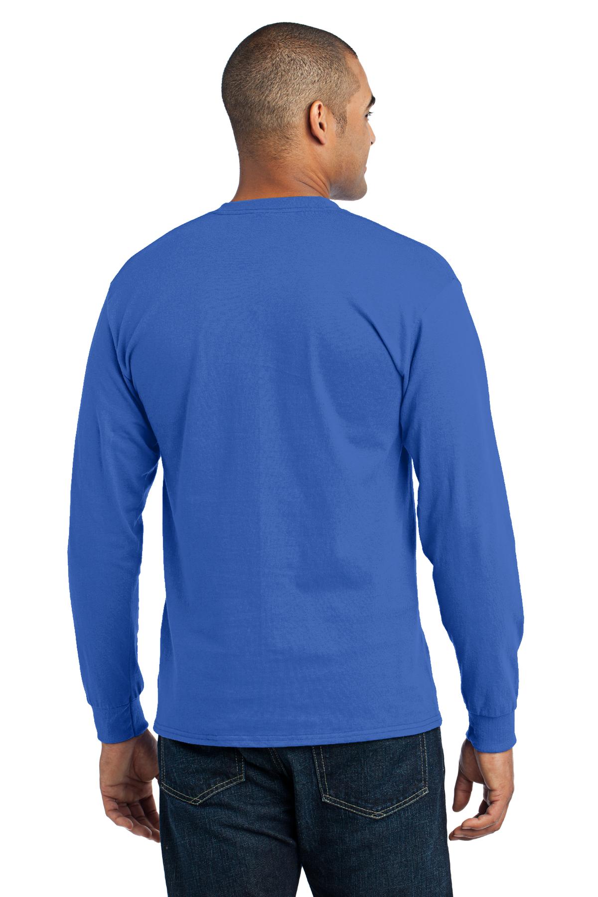 Custom Embroidered Port & Company Tall Long Sleeve Core Blend Tee. PC55LST,Royal