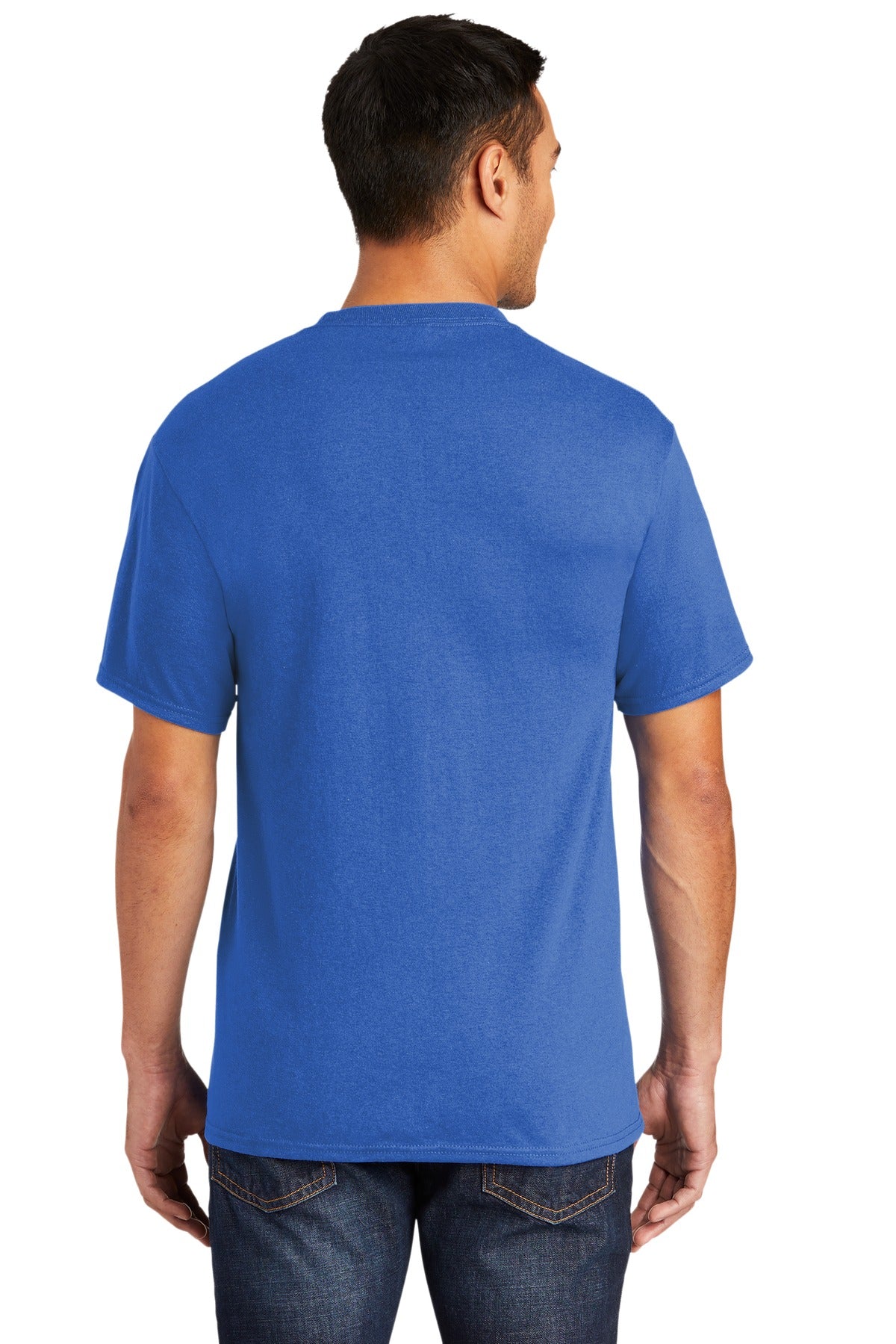 Custom Embroidered Port & Company Tall Core Blend Pocket Tee. PC55PT,Royal