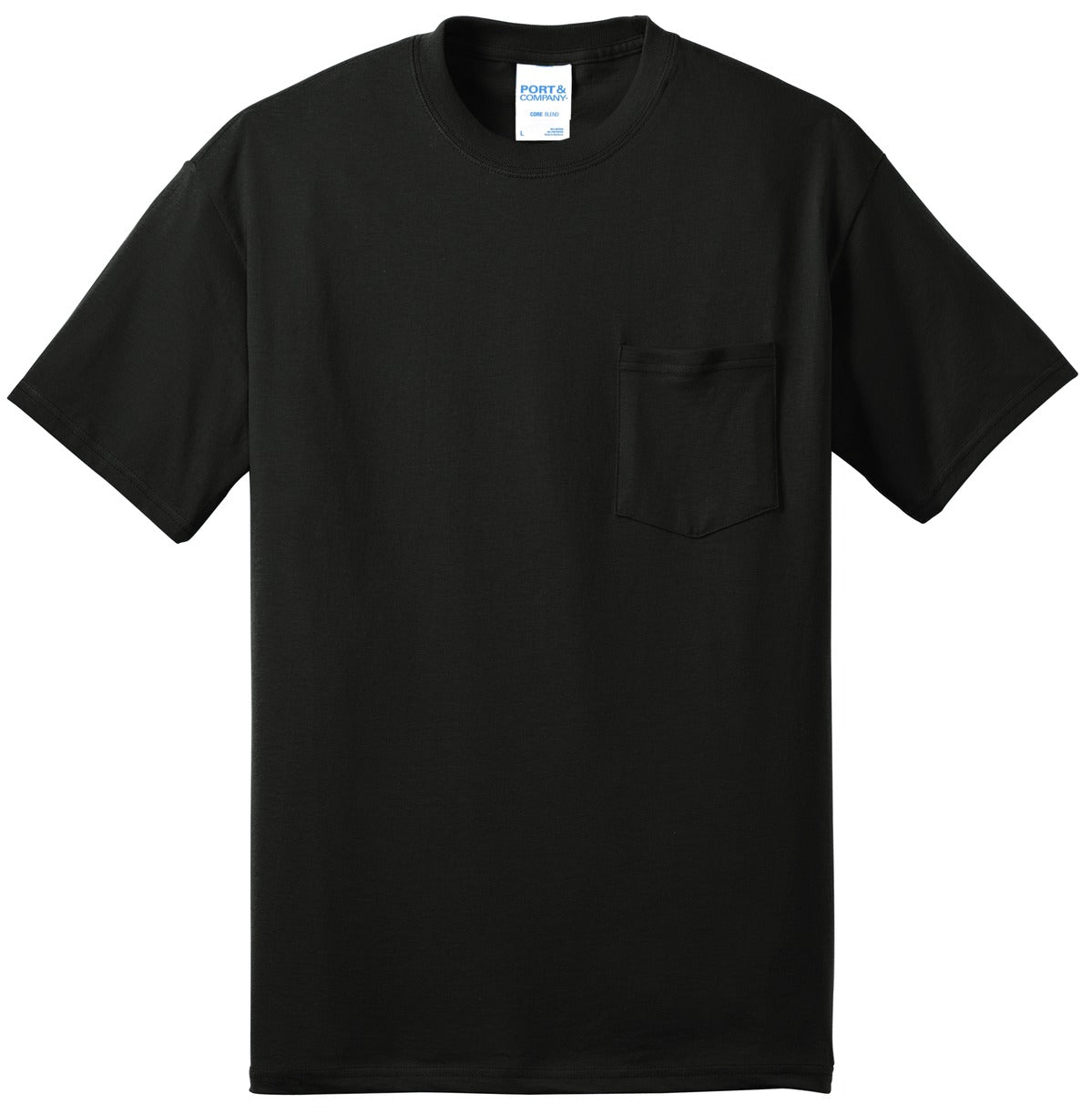 Port & Company - Core Blend Pocket Tee. PC55P Jet Black