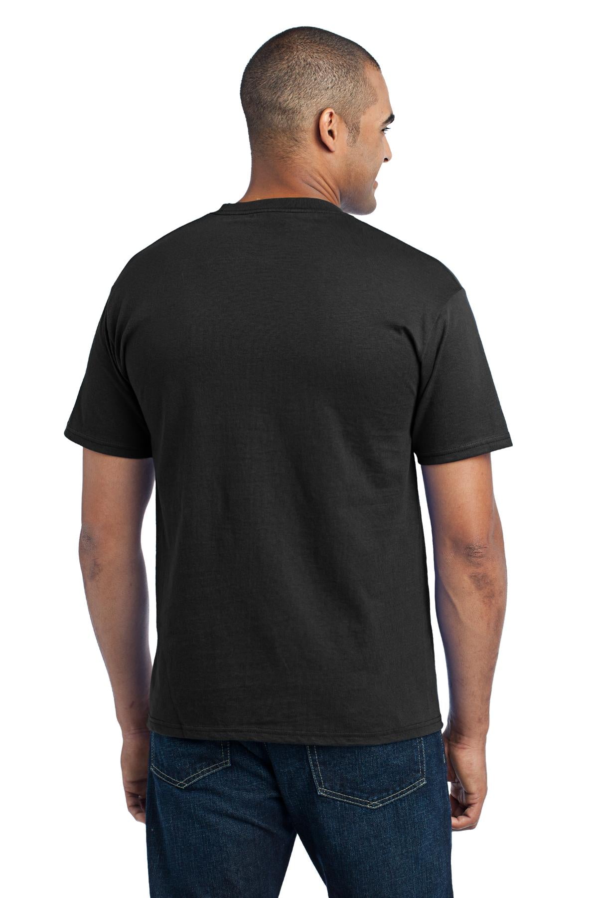 Custom Embroidered Port & Company - Core Blend Pocket Tee. PC55P,Jet Black