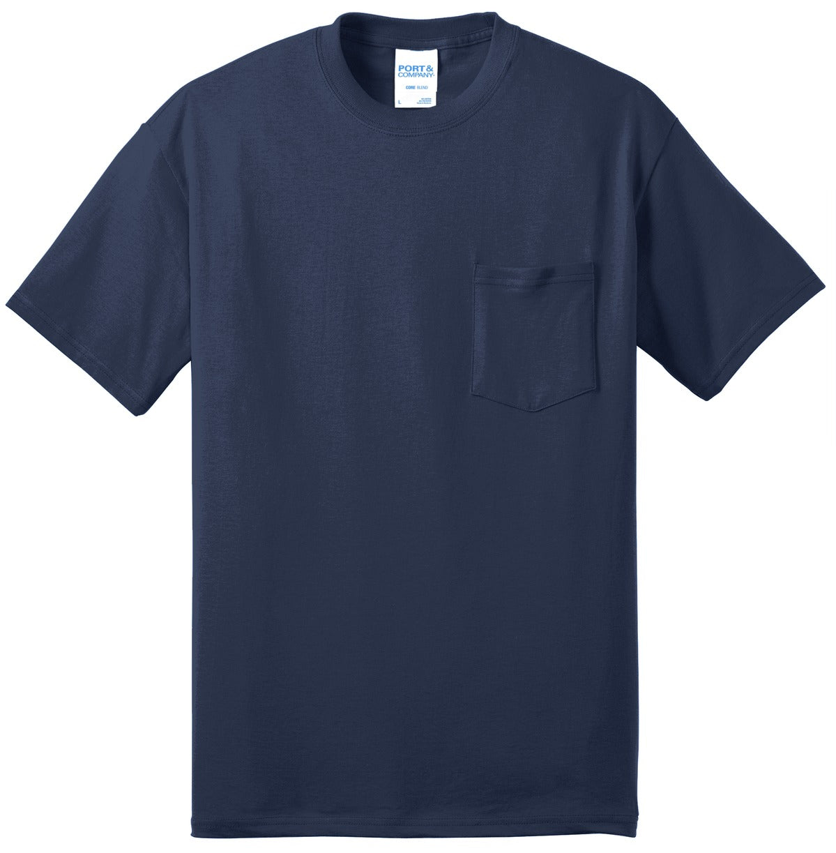 Port & Company - Core Blend Pocket Tee. PC55P Navy