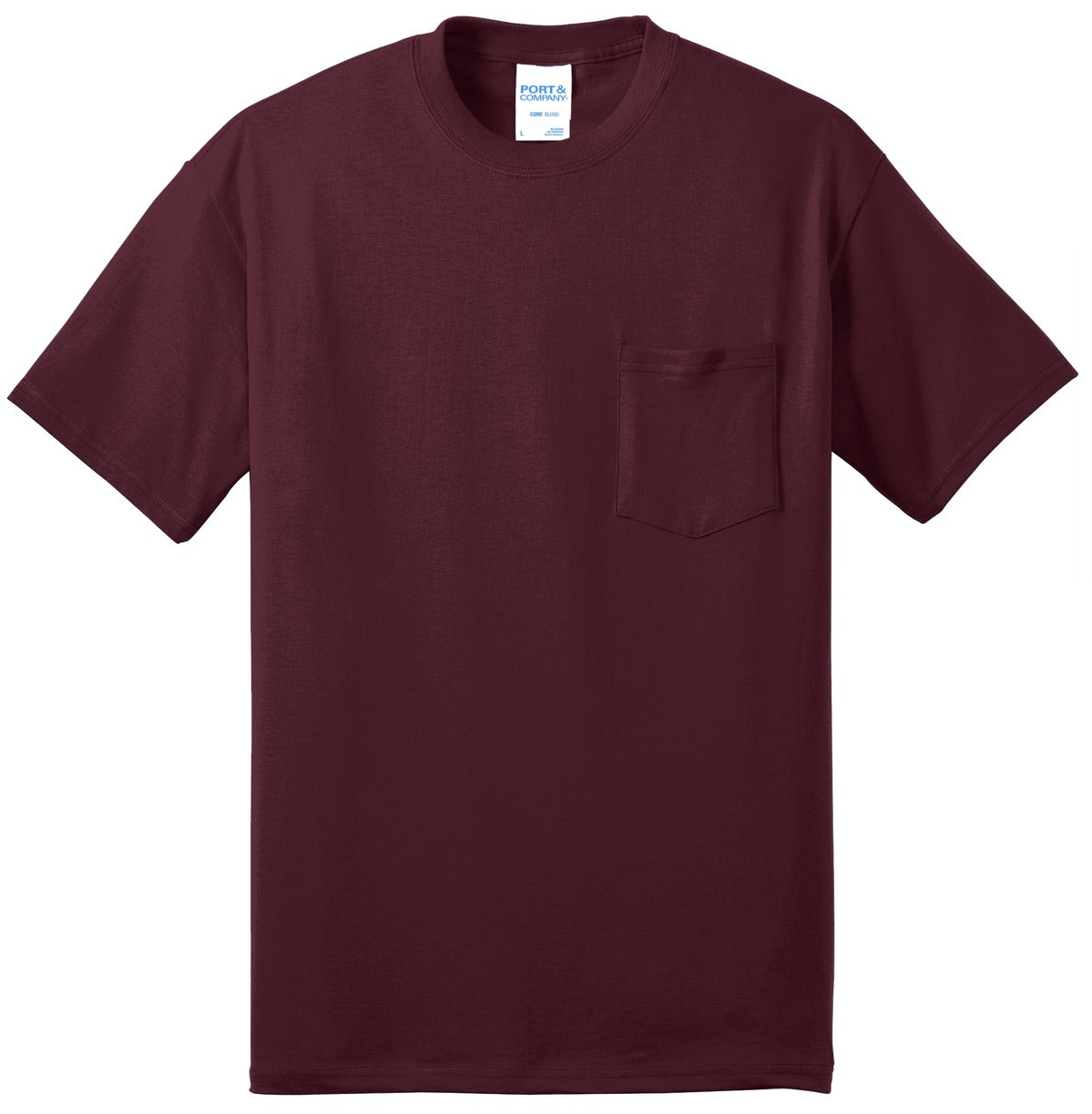 Port & Company - Core Blend Pocket Tee. PC55P Athletic Maroon
