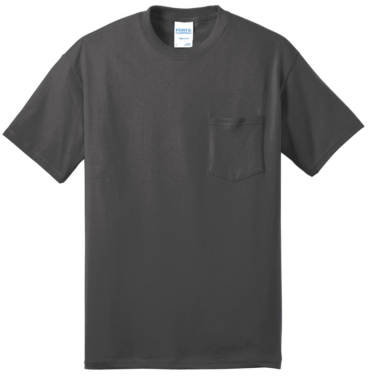 Port & Company - Core Blend Pocket Tee. PC55P Charcoal