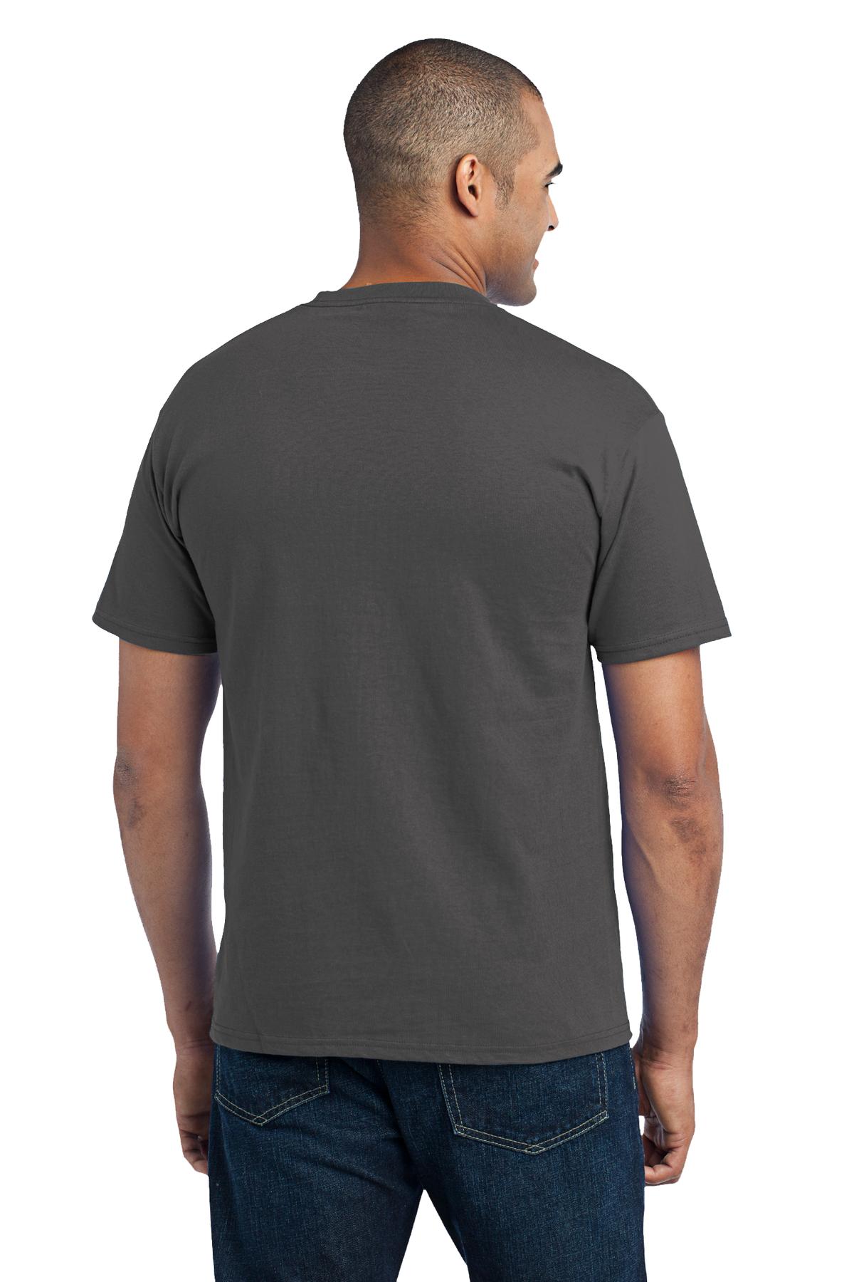 Custom Embroidered Port & Company - Core Blend Pocket Tee. PC55P,Charcoal